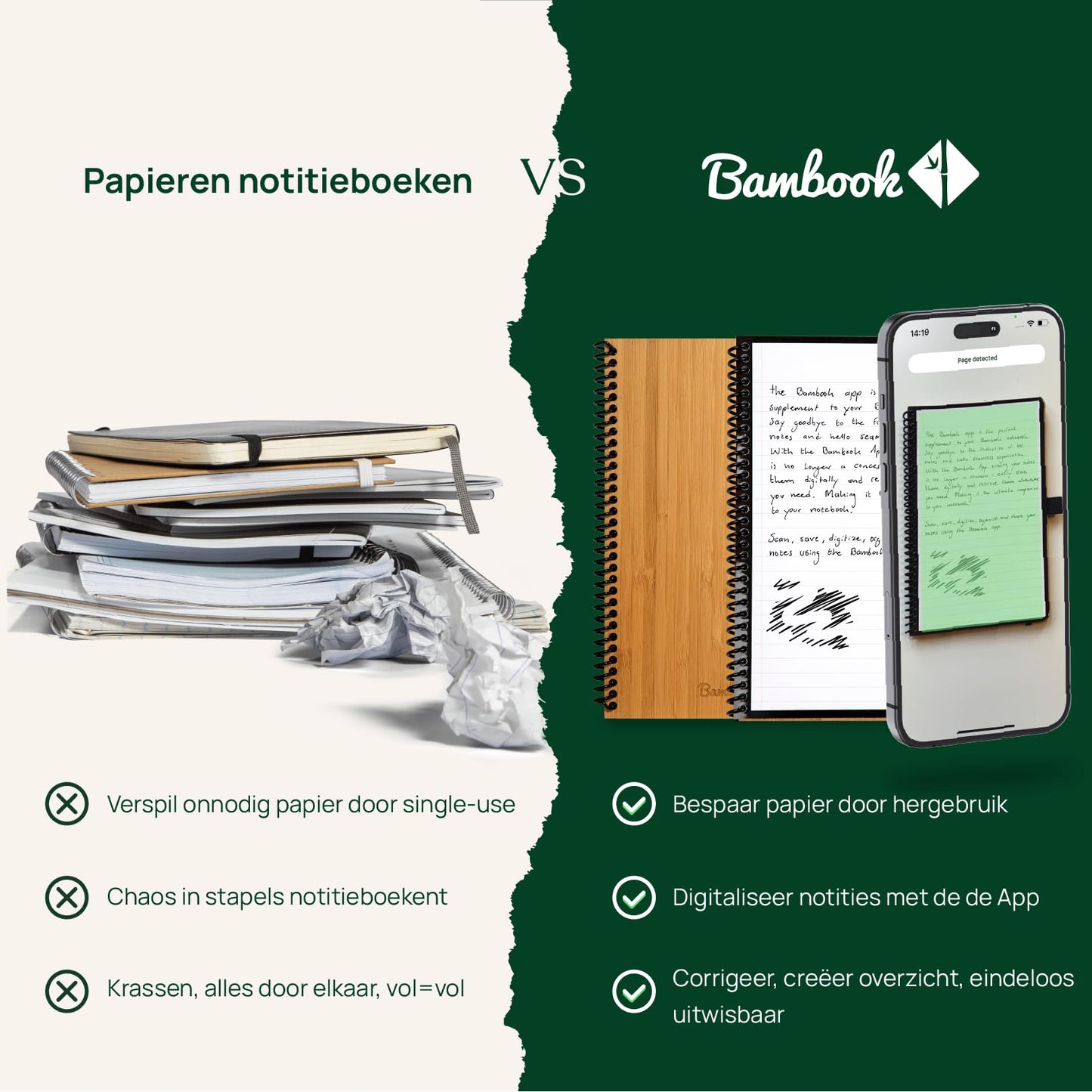 Bambook Classic Notebook Original - A4 - Blank & Lined, Reusable Notebook, Notepad, Reusable Notebook