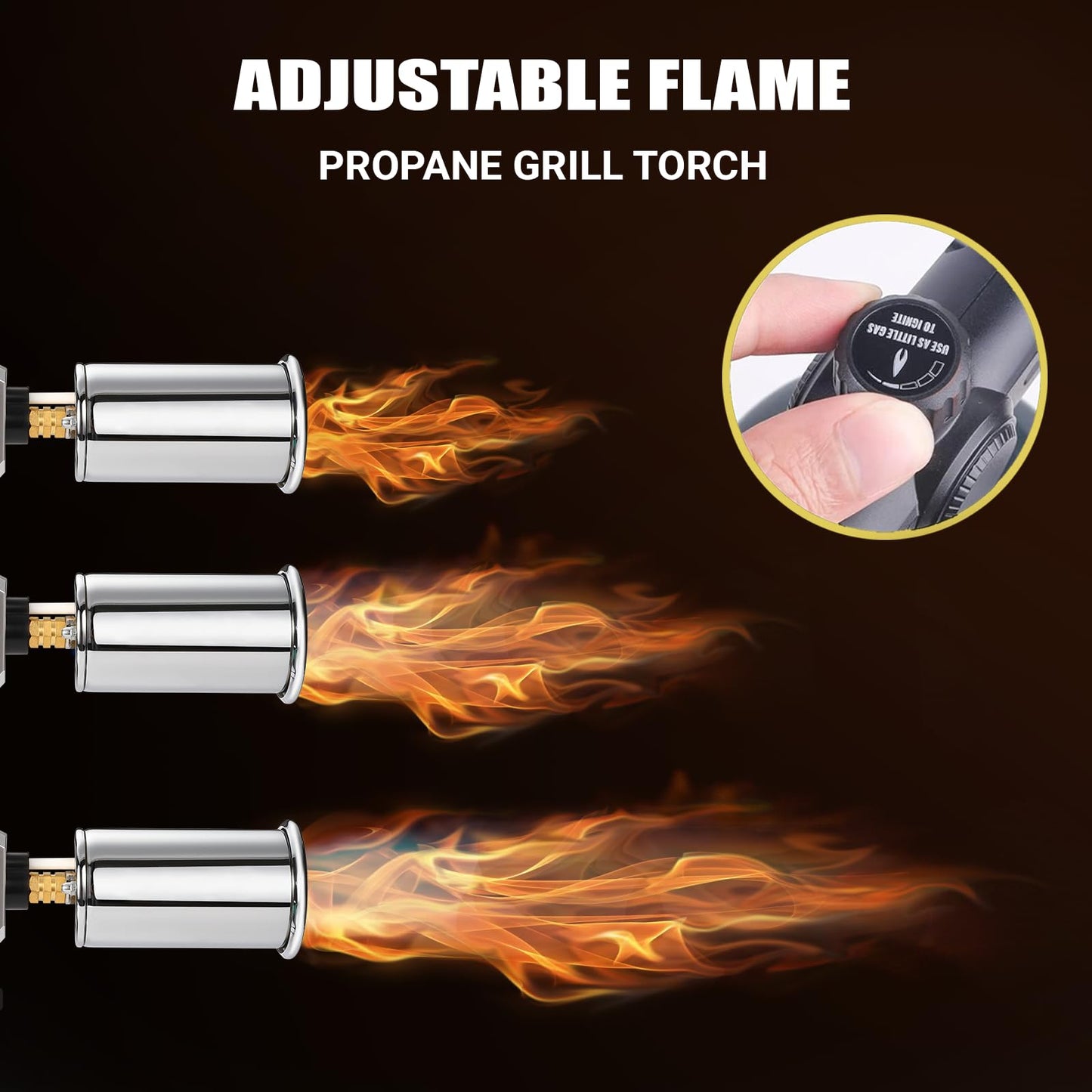 ARTFLAMM Propane Gun Torch - Powerful Grill & Cooking Blower Torch - Culinary Torch Sous Vide - Adjustable Flamethrower for BBQ, Campfire, Charcoal Wood Grills Lighter(Tank Not Included)