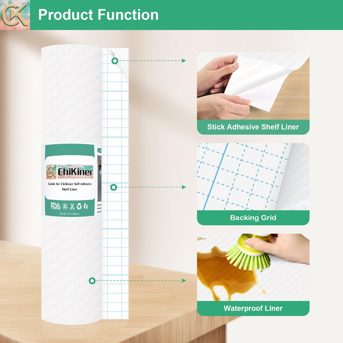 Self Adhesive Shelf Liner Kitchen Liner (69.7 Sq Ft)
