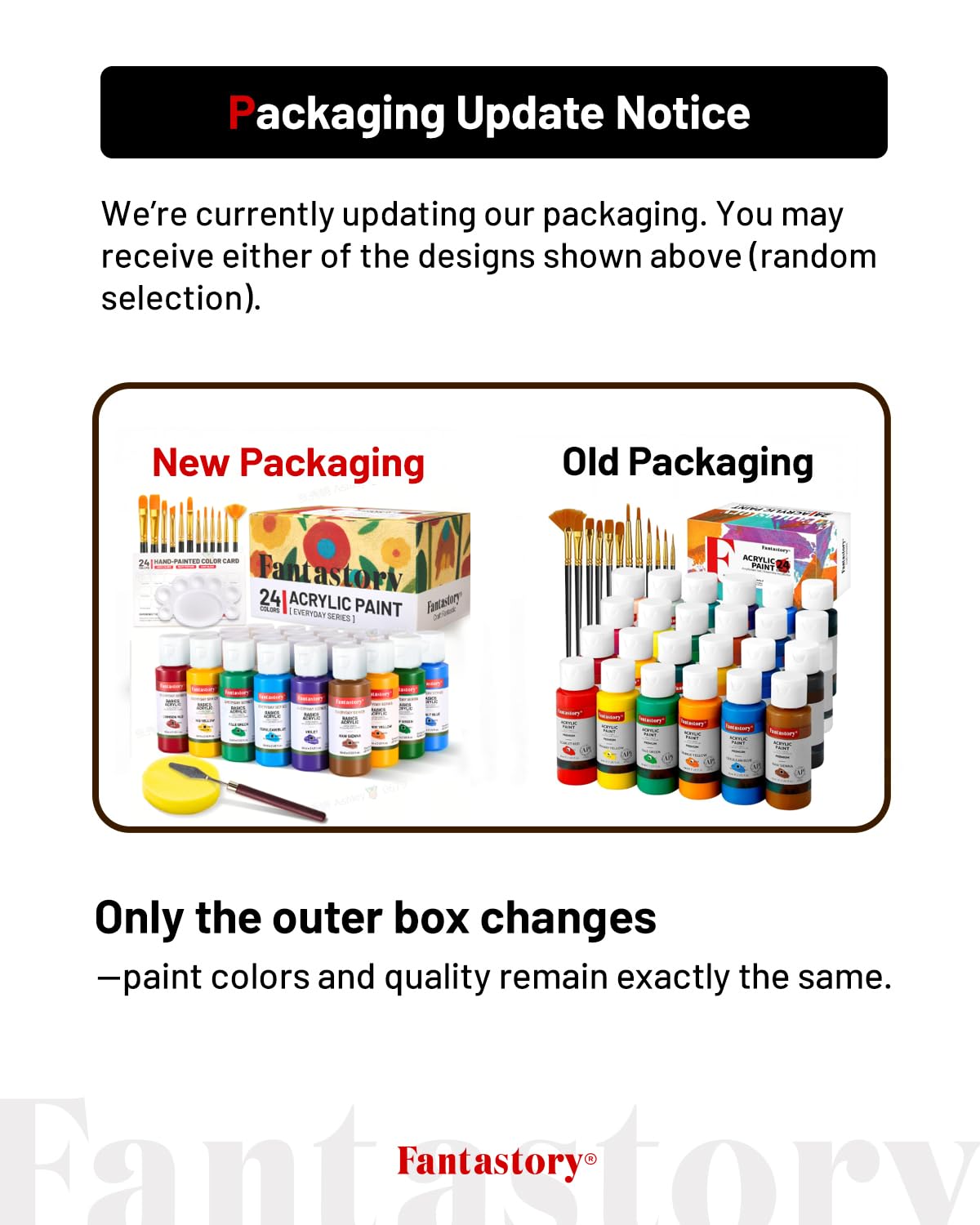 Fantastory Acrylic Paint Set, 24 x 60 ml with 12 Brushes; Christmas Acrylic Paint, Waterproof; For Artwork & DIY Projects on Canvas, Wood, Glass, Clay, Fabric, Ceramic, Paper, Canvas