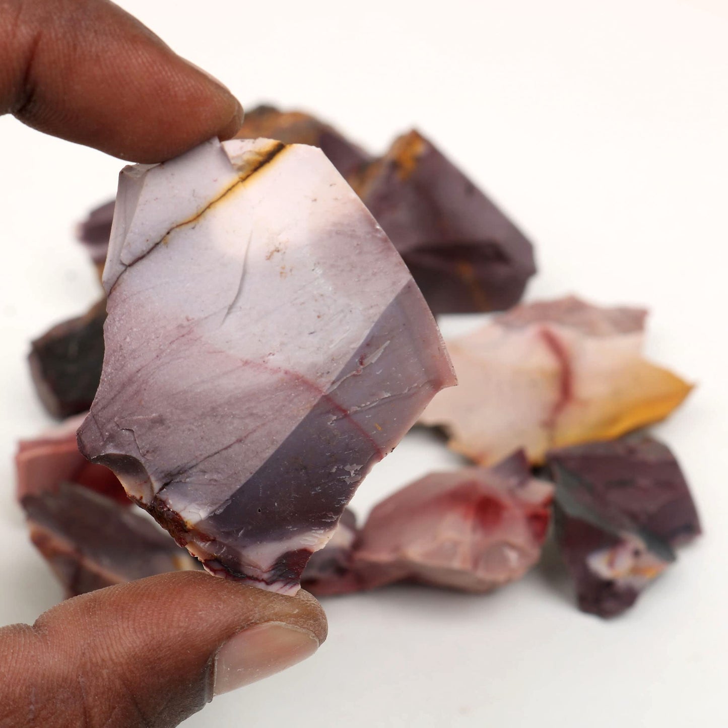 REAL-GEMS Natural Raw Healing Crystals Rough Stones for Tumbling, Cabbing, Polishing, Wire Wrapping, Wicca & Reiki Crystal Healing, Mix Gemstones,7 Chakra (Mookaite Jasper)