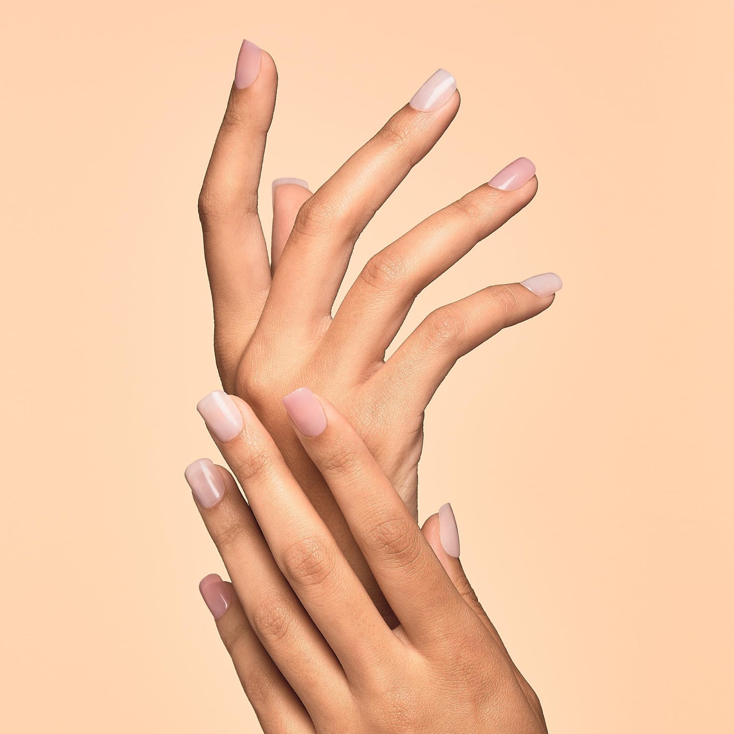 KISS imPRESS No Glue Mani Press On Nails, , 'Effortless Finish', Nude, Short Size, Squoval Shape, Includes 30 Nails, Prep Pad, Instructions Sheet, 1 Manicure Stick, 1 Mini File