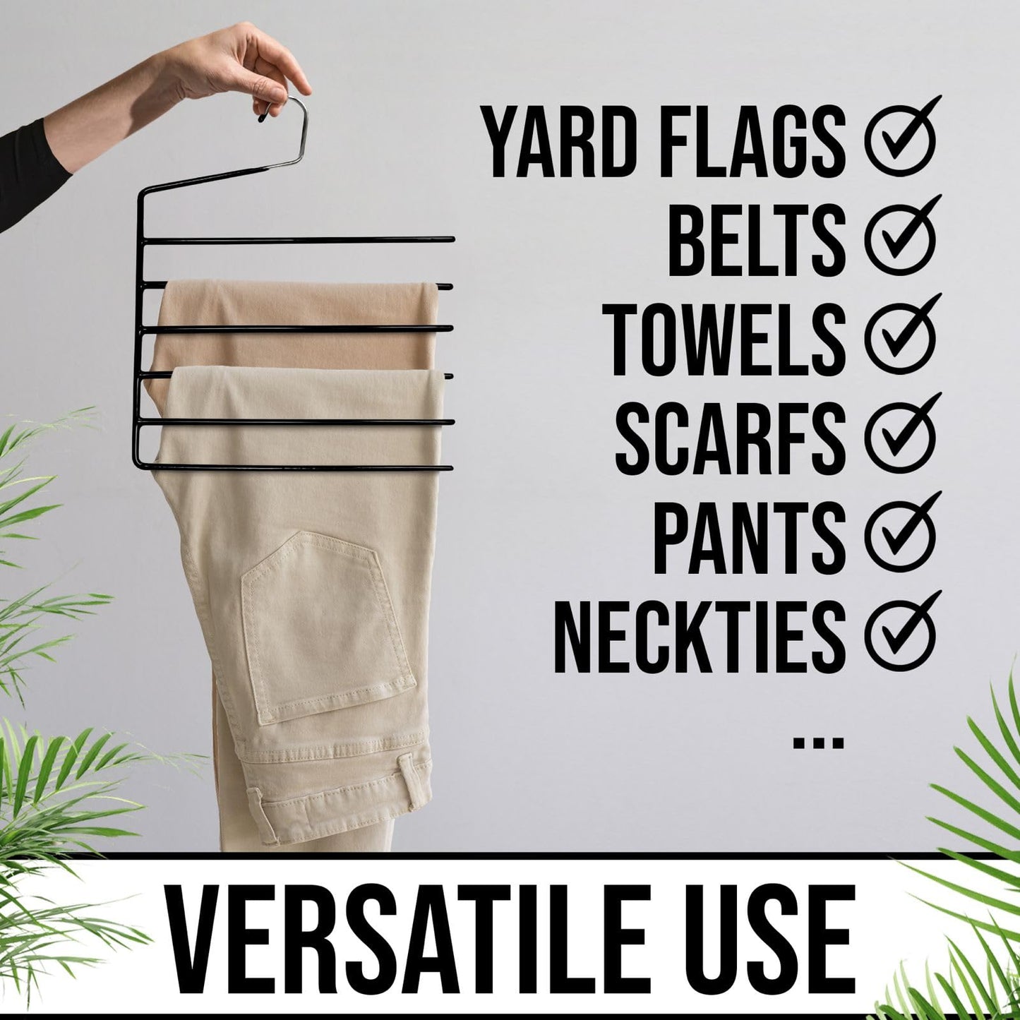 Garden Flags Hangers 2Pack 6 Tier with 15 Protective Bags, Garden Flag Storage, Organizer Holder, Heavy Duty Multi Layers Space Saving, Non Slip Open Ended Hangers for Multi use, Pants Organizer