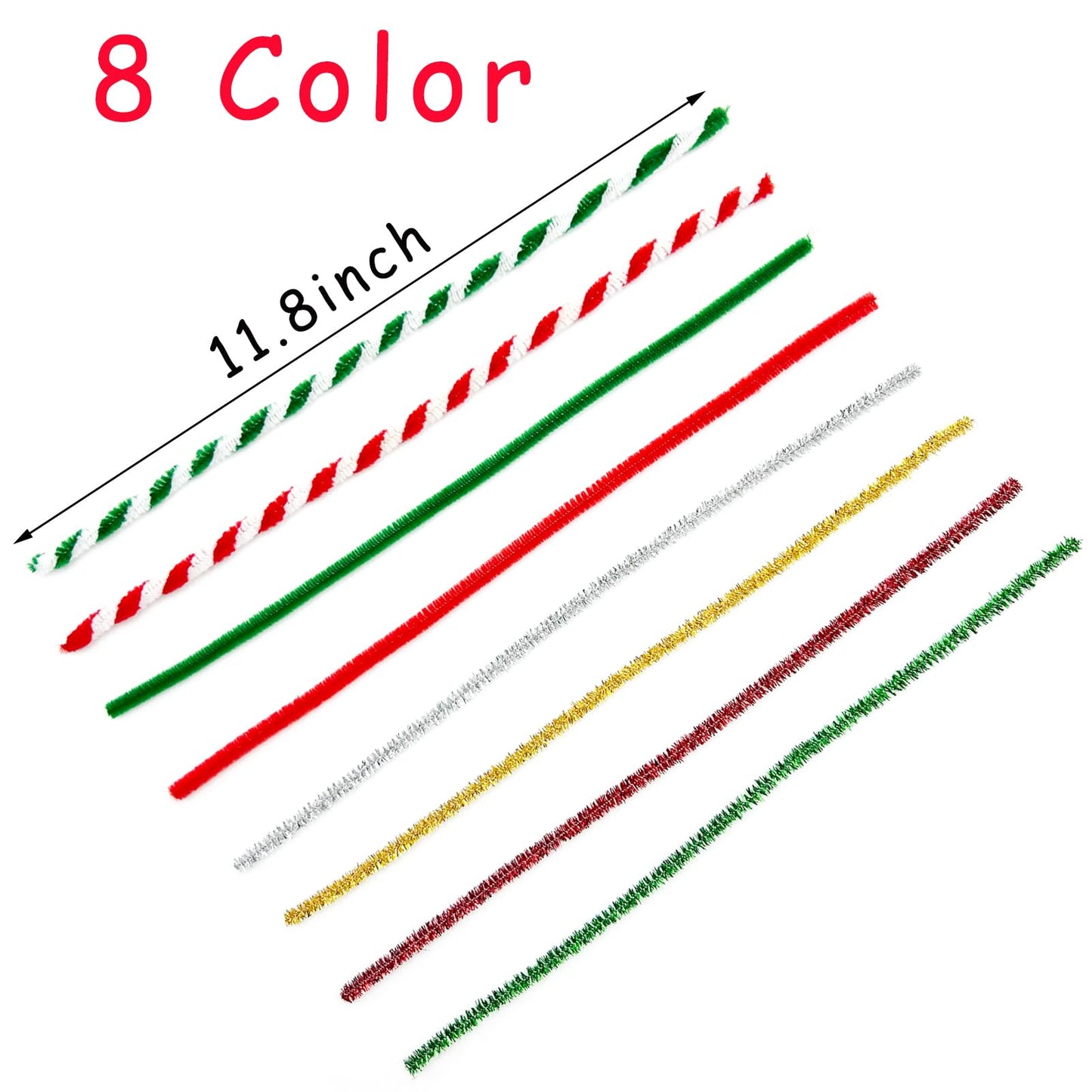 540 Pcs Christmas Pipe Cleaners Crafts Set Including 240 Pcs Pipe Cleaners for Crafts, 200 Pcs Pom Poms, 100 Pcs Self Adhesive Wiggle Googly Eyes for DIY Art and Craft Supplies