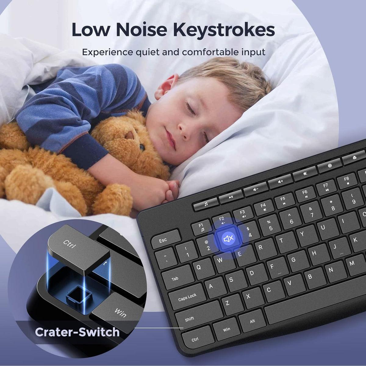 Wired Keyboard,Quiet Keyboard,Multimedia Usb Computer Keyboard,Silent Keyboardwith Low Profile Chiclet Keys,Large Number Pad,Spill-Resistant,Anti-Wear Letters,Full Size Keyboardfor Laptop,Desktop