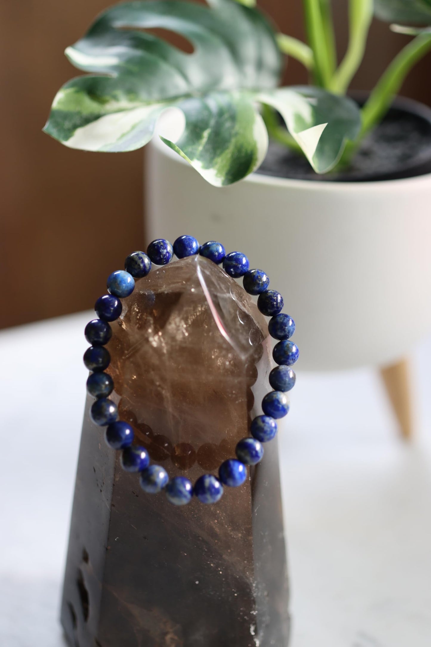 The Vida Handmade AAA+ Quality Crystal Stretch Elastic Bracelet - Nature Gemstone - Jewelry Gift - Holiday Gift - For Women & Men (Lapis Lazuli)