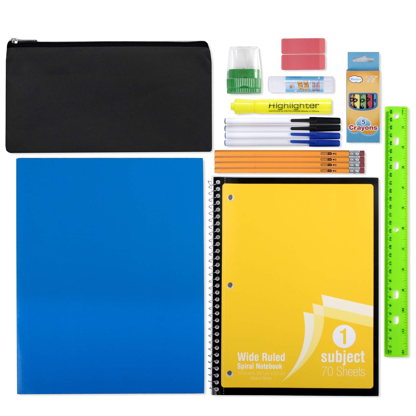 24 Pack Bulk Backpacks with School Supplies for Kids - Trailmaker Wholesale Backpack and School Supplies Kits (Girls Colors Pack)