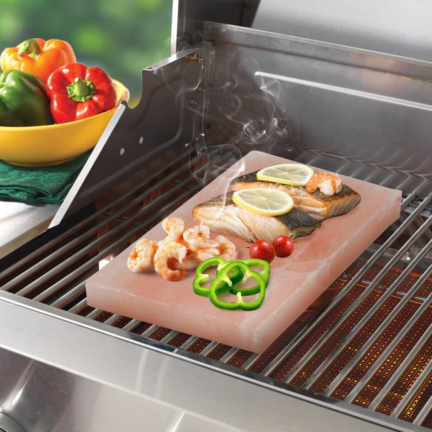 DOBADN Himalayan Salt Block Cooking Plate Safe & Easy Salt Slab and Grilling Stone, 12"x8"x1.5"