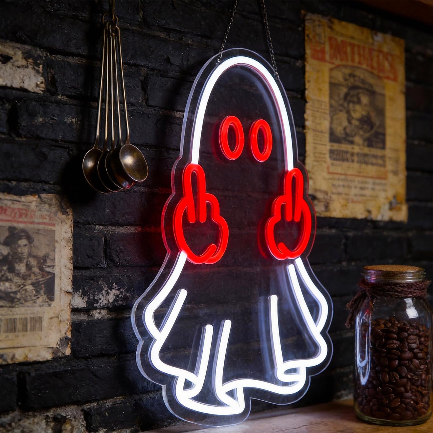 Ghost Neon Sign Led Neon Lights Signs for Wall Decor USB Powered Led for Room Decoration Home Bar Game Room Party Decor