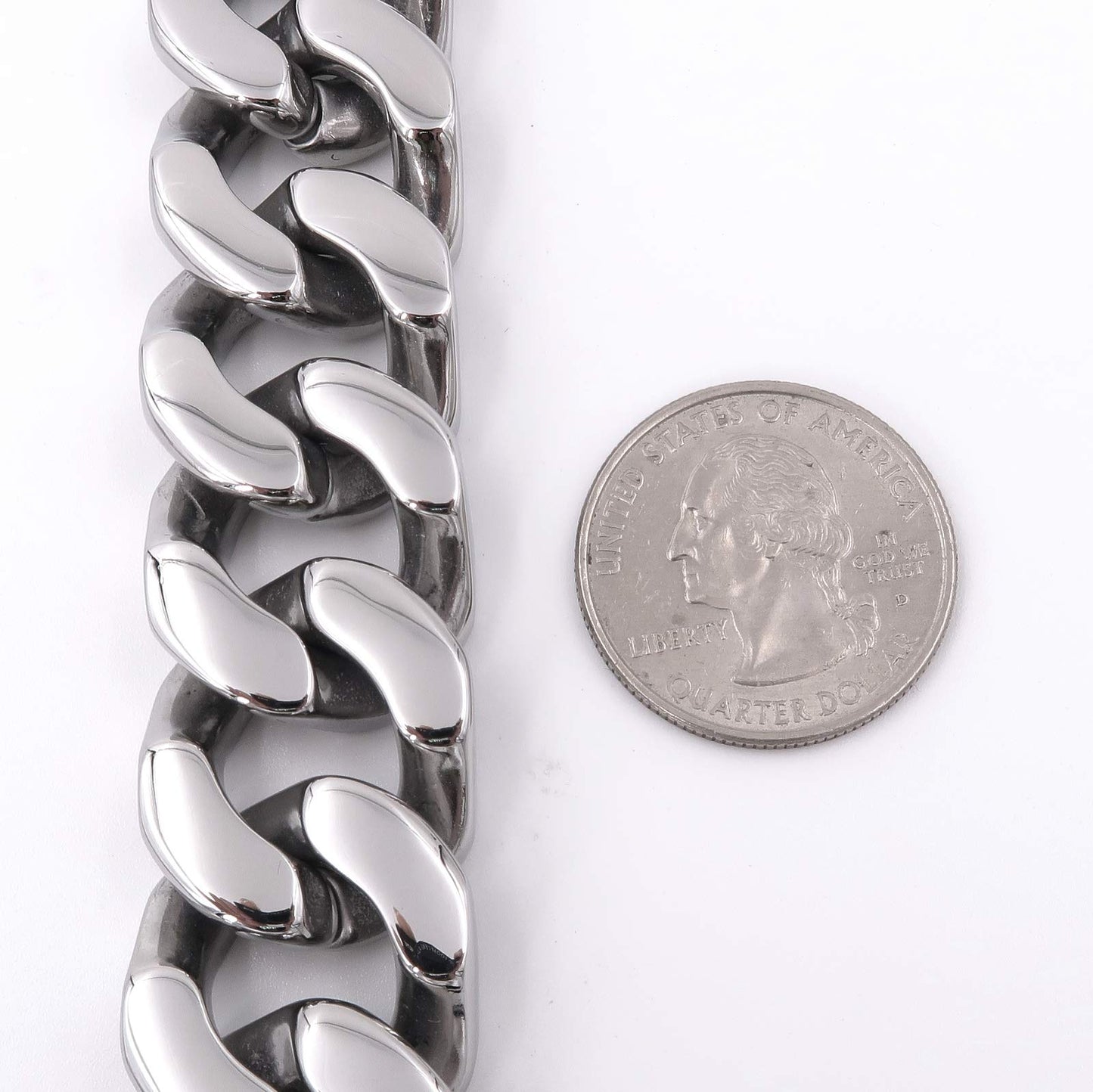 Steelmeup Stainless Steel Huge Heavy Polish Men Curb Chain Bracelet 20mm 8.5 inch