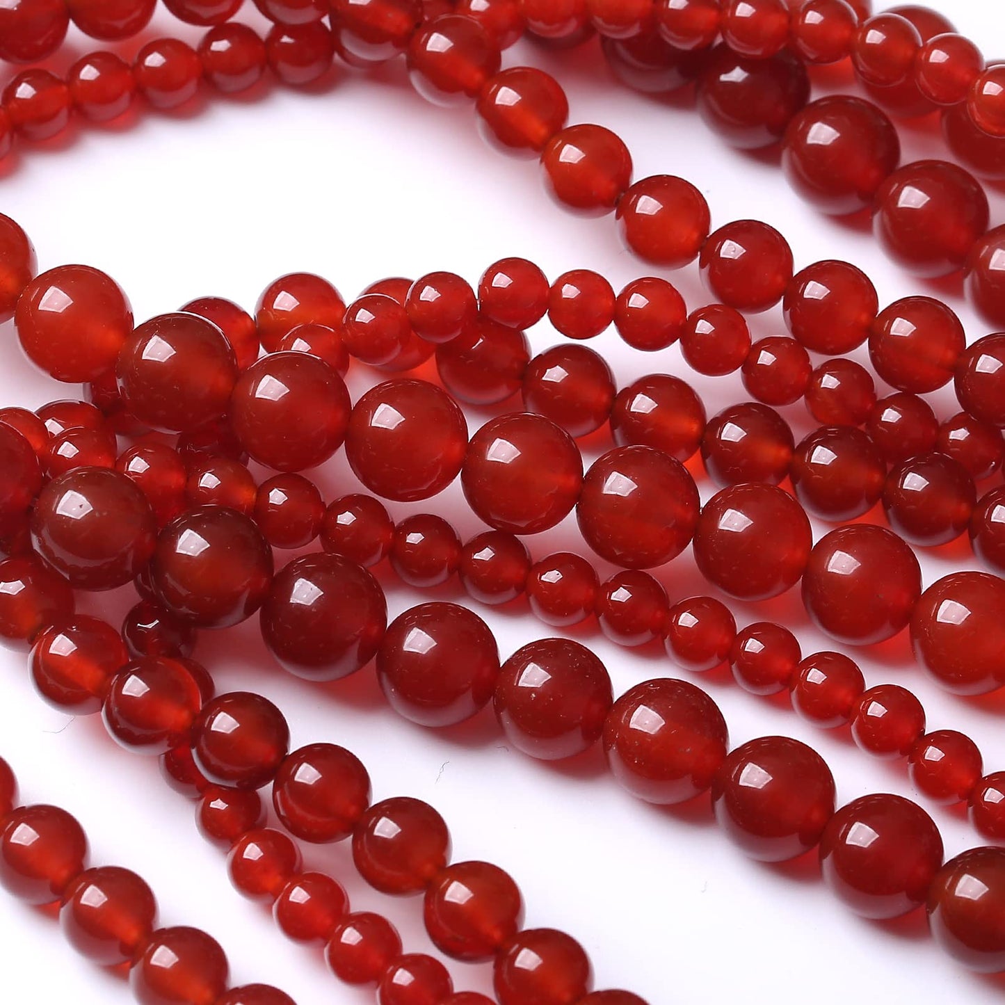 60PCS 6MM Beads Natural Red Agate Round Loose Semi-Precious Gemstone Round Loose Beads for Jewelry Making 15Inch