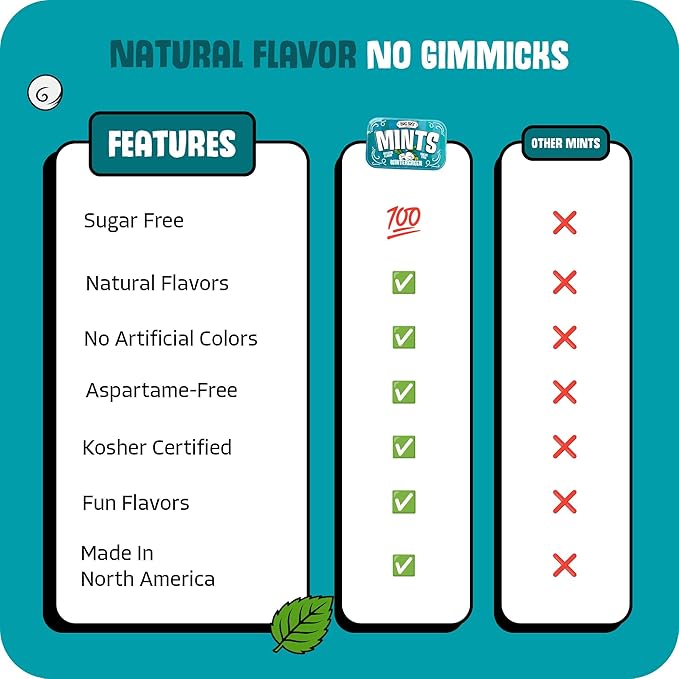 Big Sky Sugar Free Wintergreen Mint Candy, 50g Tin - 6 Count Display Tray