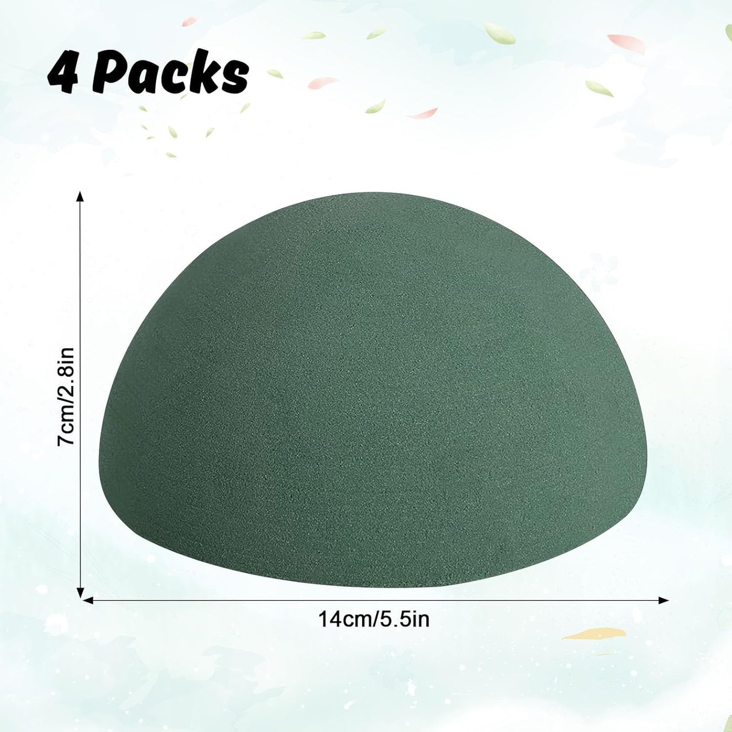 STEFORD 4 PCS Half Ball Floral Foam, Round Floral Dry Foam Blocks Green Flower Styrofoam for Fresh and Artificial Flower Arrangements (5.5 X 2.8 Inches)