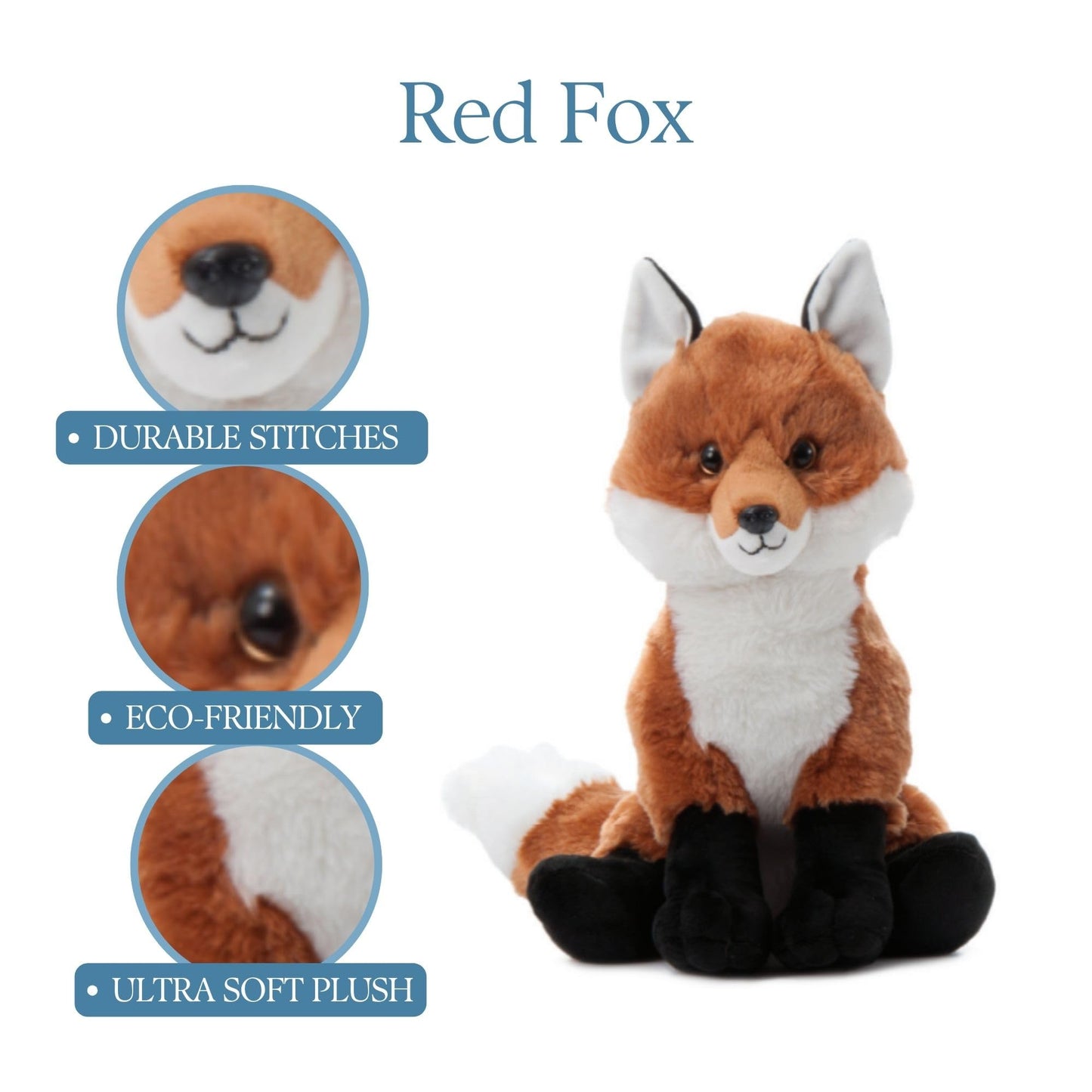 The Petting Zoo Fox Stuffed Animal, Gifts for Kids, Wild Onez Zoo Animals, Fox Plush Toy 12 inches