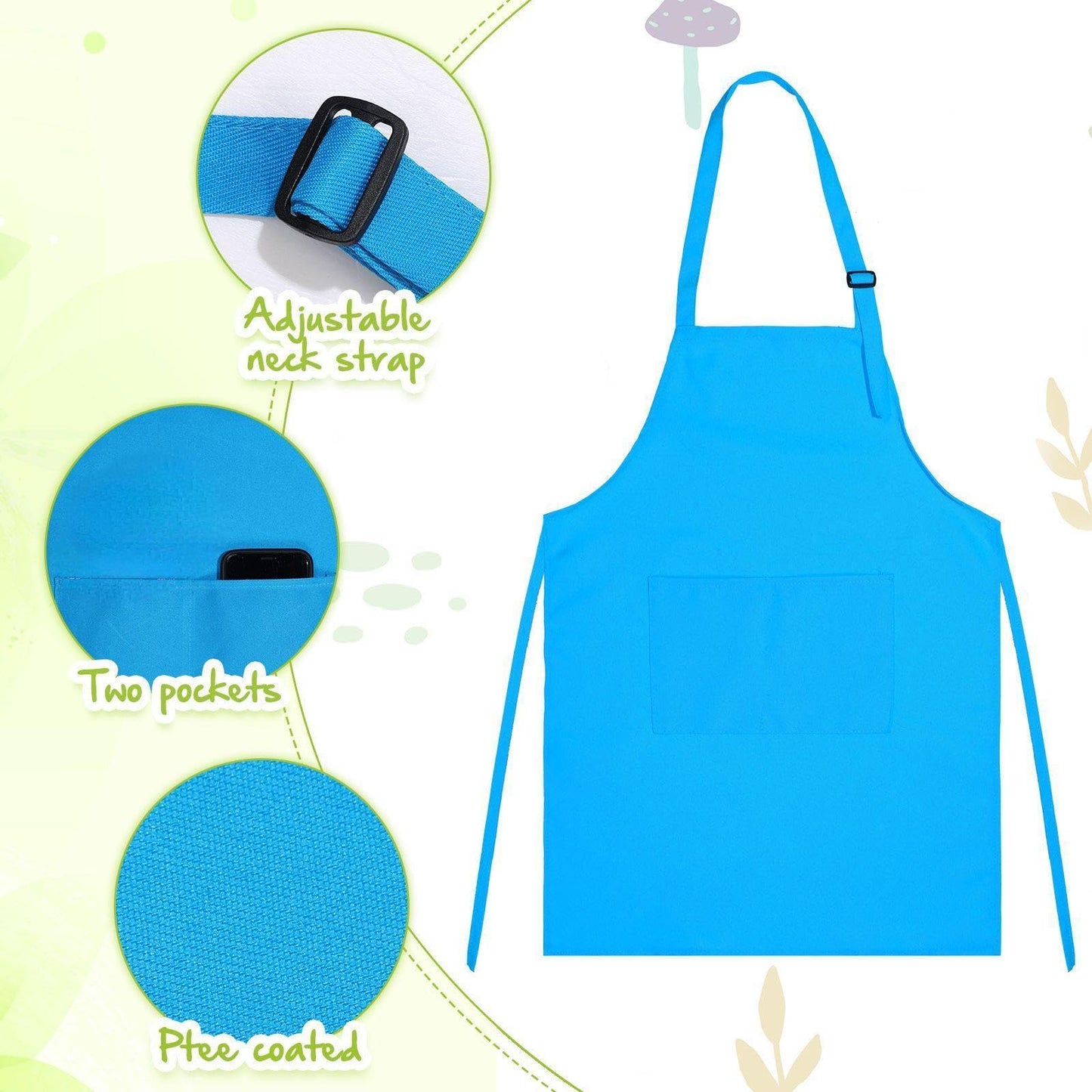 Handepo 28 Pcs Kid Apron and Chef Hat Set Adjustable Bib Apron with Pockets for Kids Cooking Baking Painting Crafting(Multicolor)