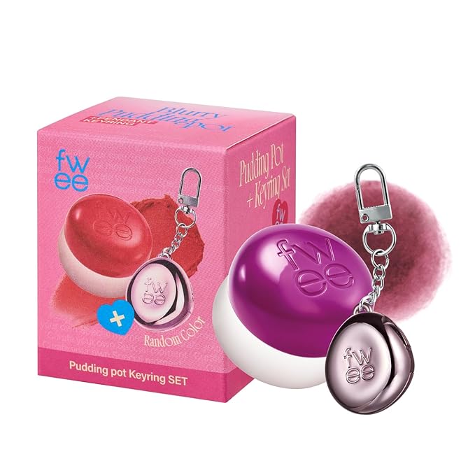 fwee Blurry Pudding Pot + Keychain SET | Airbrushed Blush & Lip, Buildable Pigment, Long-lasting, Lightweight, Easy to Blend, Natural Soft Matte Finish Makeup – Boss (Deep Plum) | 0.17 oz