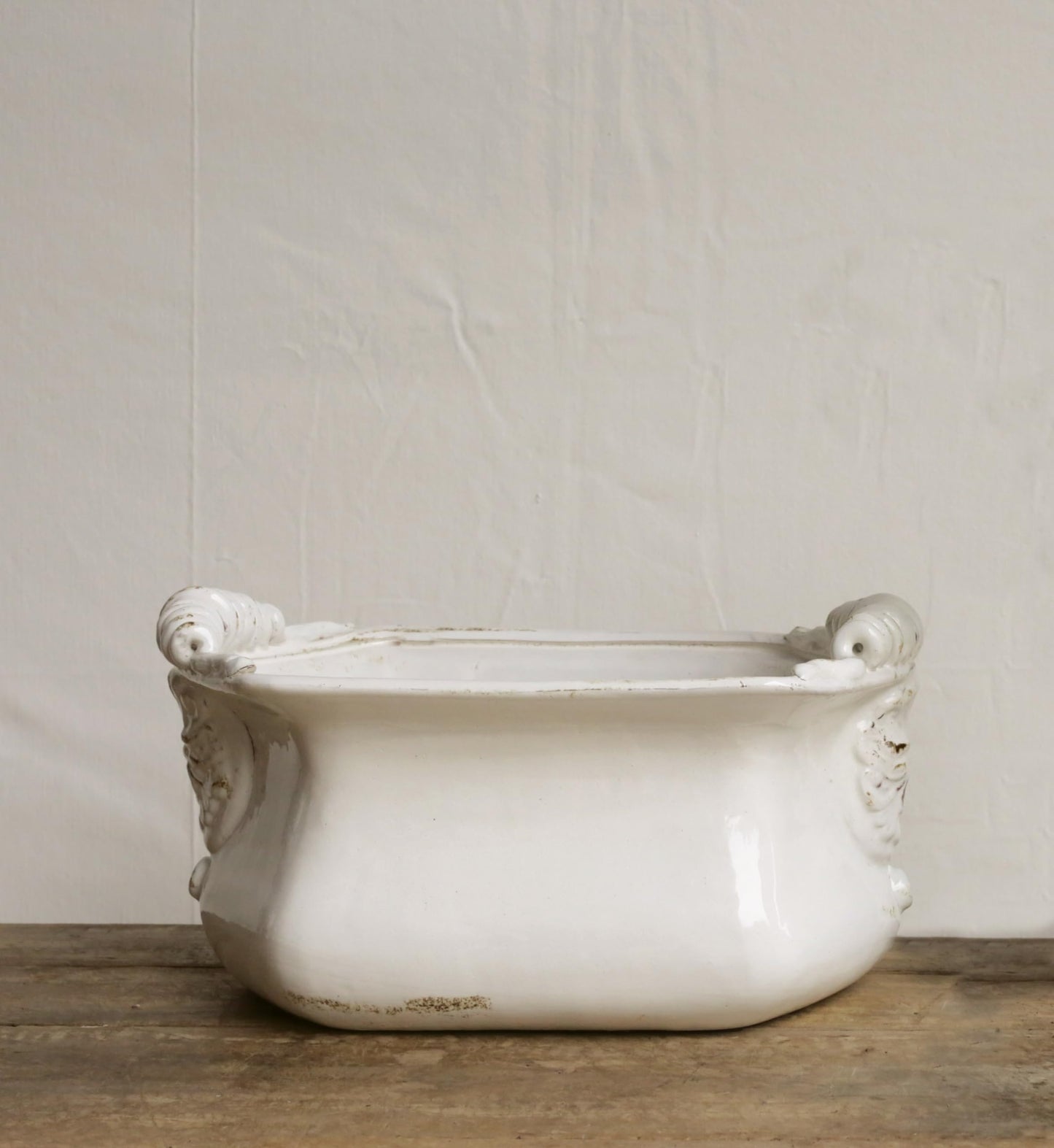 White Terracotta Cache Pot