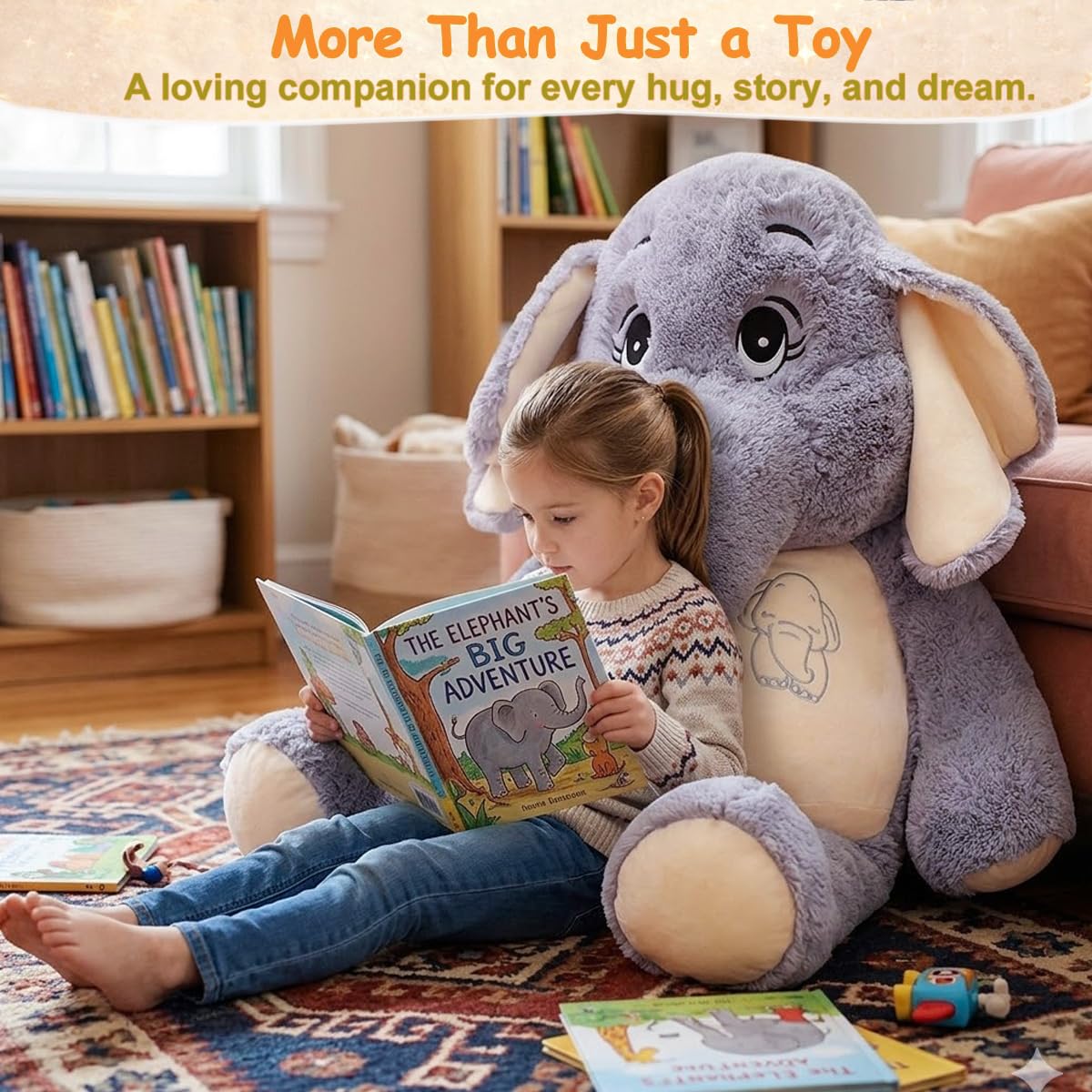 GailiMaiYa Giant Elephant Stuffed Animal 51'',Large Stuffed Elephant Plush Toy Soft Elephant Stuffed Animals for Birthday Mother's Day Christmas