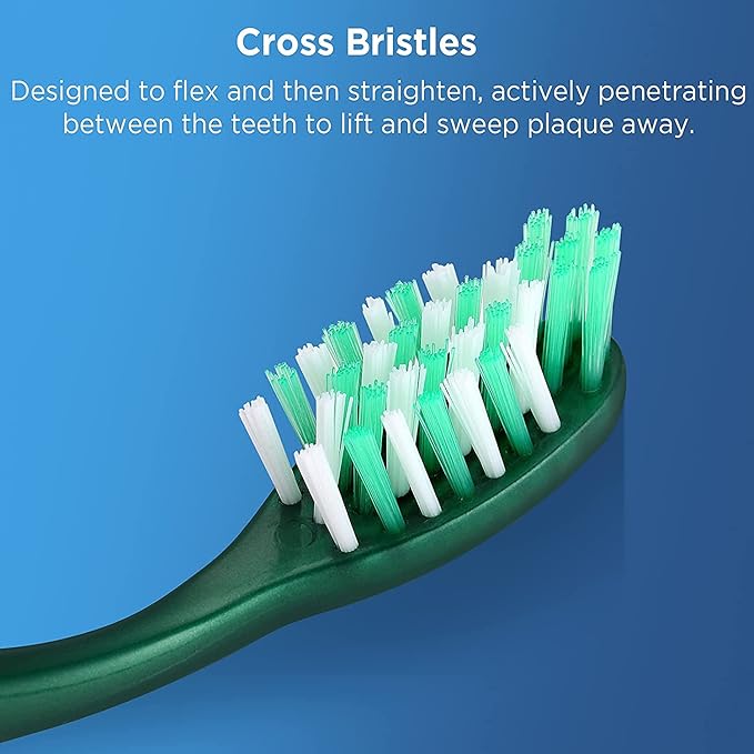 Firm Toothbrushes for Adults, Cross Hard Bristles, 6 Count
