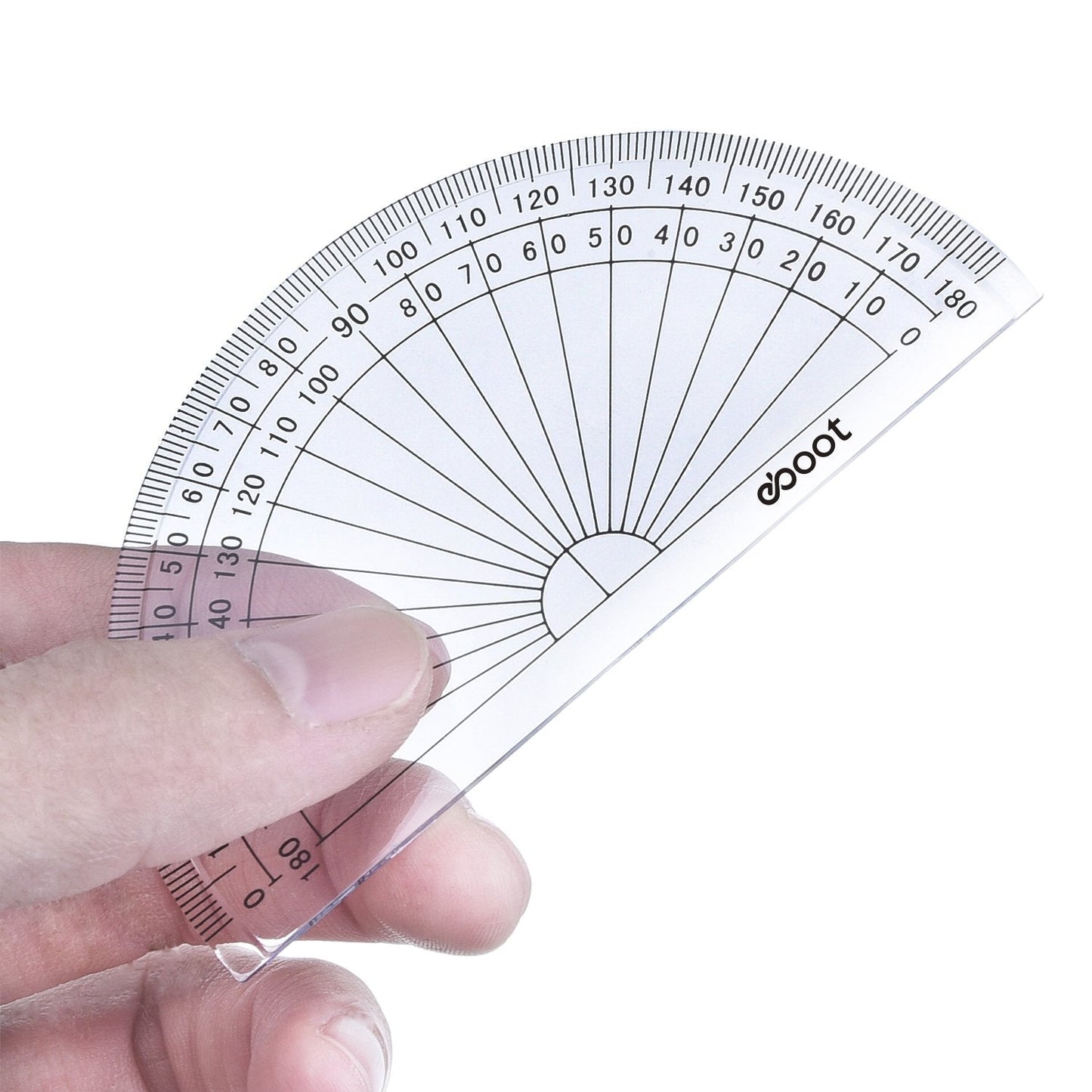 EBOOT 50 Pcs Math Protractors Plastic Protractor 180 Degrees, 4 Inches(Clear)