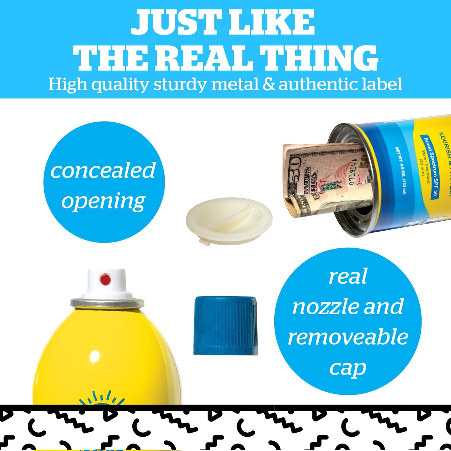 BigMouth Secure and Affordable Sunscreen Diversion Can Safe, Hidden Stash Container for Valuables, Realistic Weighted Secret Compartment