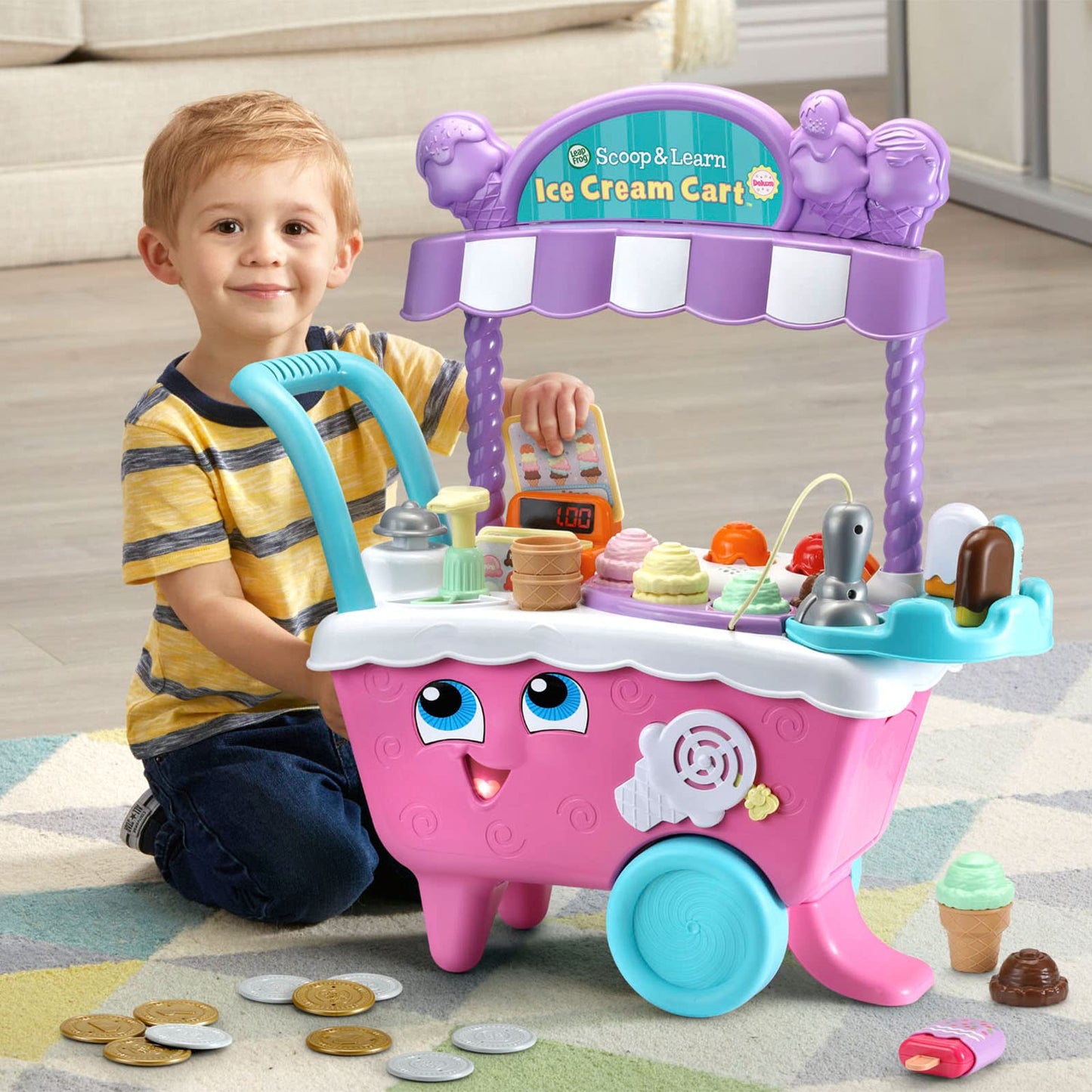 LeapFrog Scoop and Learn Ice Cream Cart Deluxe (Frustration Free Packaging), Pink