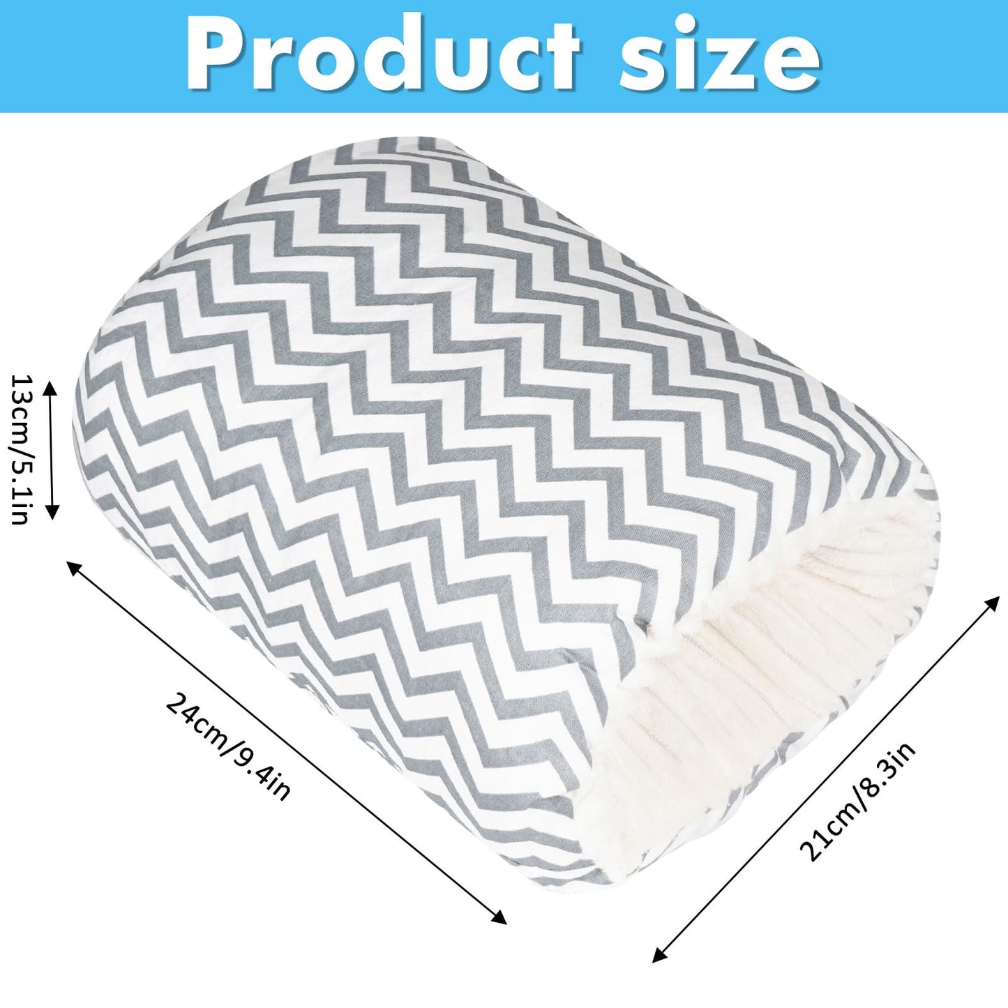 Baby Feeding Arm Pillow,Soft Cotton Bottle Nursing Arm Pillows for Newborn,Breastfeeding Pillows for More Support for Mom and Baby,Portable and Washable,Ergonomic Nursing Essentials(Grey Stripes)