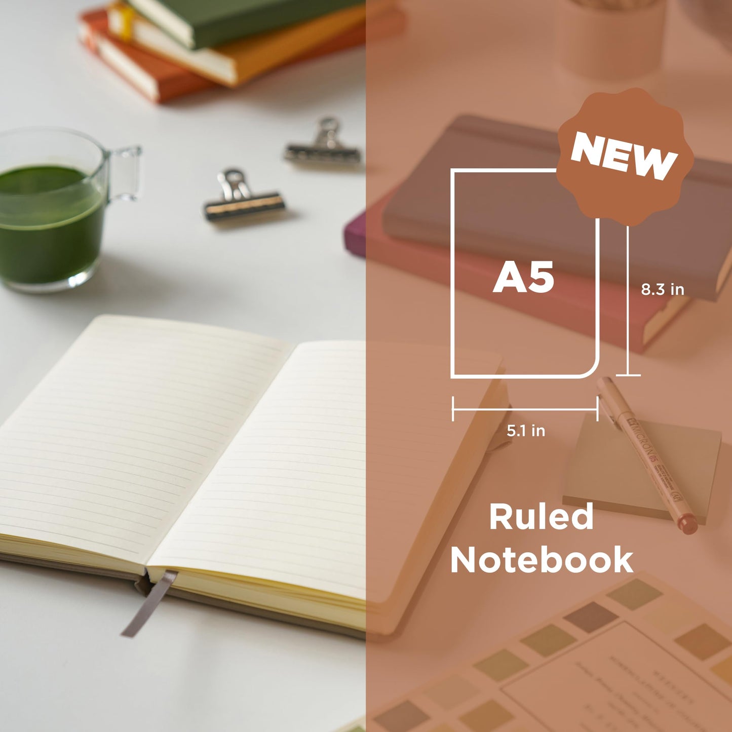 Sakura A5 Notebook & Pigma Micron Bundle - Creative Set for Journaling, Sketching & Writing - A5 Notebook with 140 GSM Paper - Archival Ink Pens - Stationery Bundle - 5.1 x 8.3"