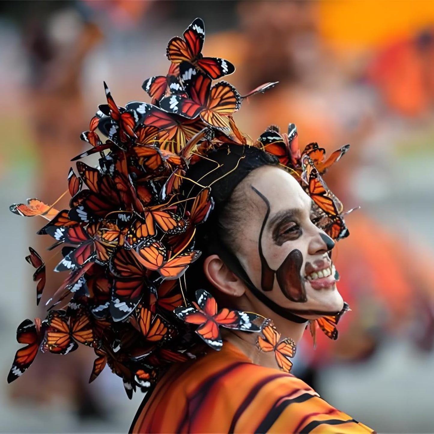 24pcs Monarch Butterflies Monarch Butterfly Decorations Kit with Clip for Dia de Los Muertos Decorations Halloween Decorative Butterflies Handmade Feather Butterfly - 2.25 inch KP06C