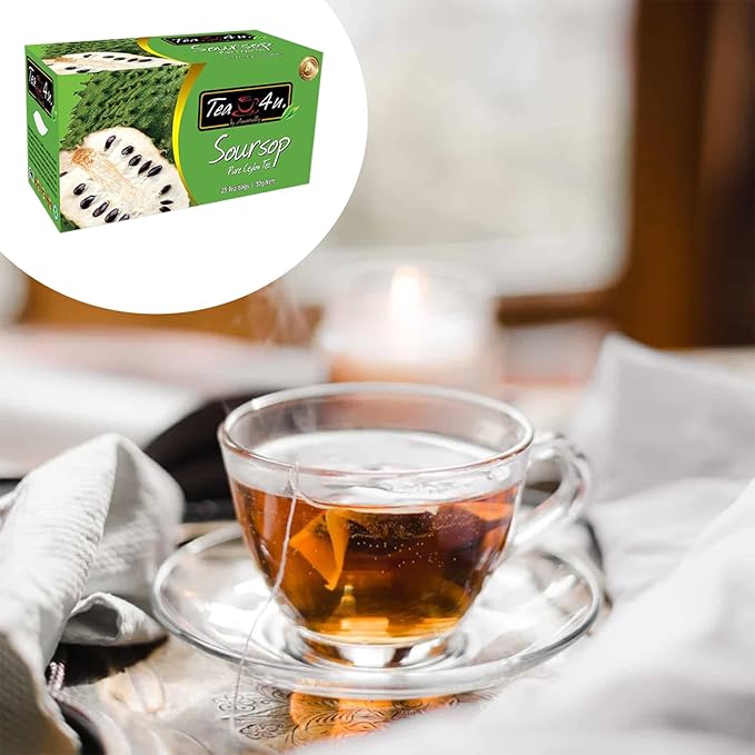 Tea4U Flavored Black Ceylon TeaBags (Soursop) - Ideal Quality from Sri Lanka's Finest Leaves and Expertly Blended - 25 Count