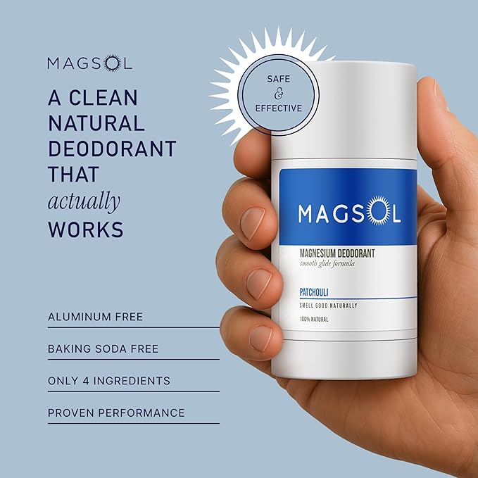 MAGSOL Natural Deodorant for Men & Women | Aluminum Free Deodorant | Gentle on Skin with Sweet Almond Oil & Beeswax | Baking Soda Free | Paraben & Pthalate Free (Patchouli)