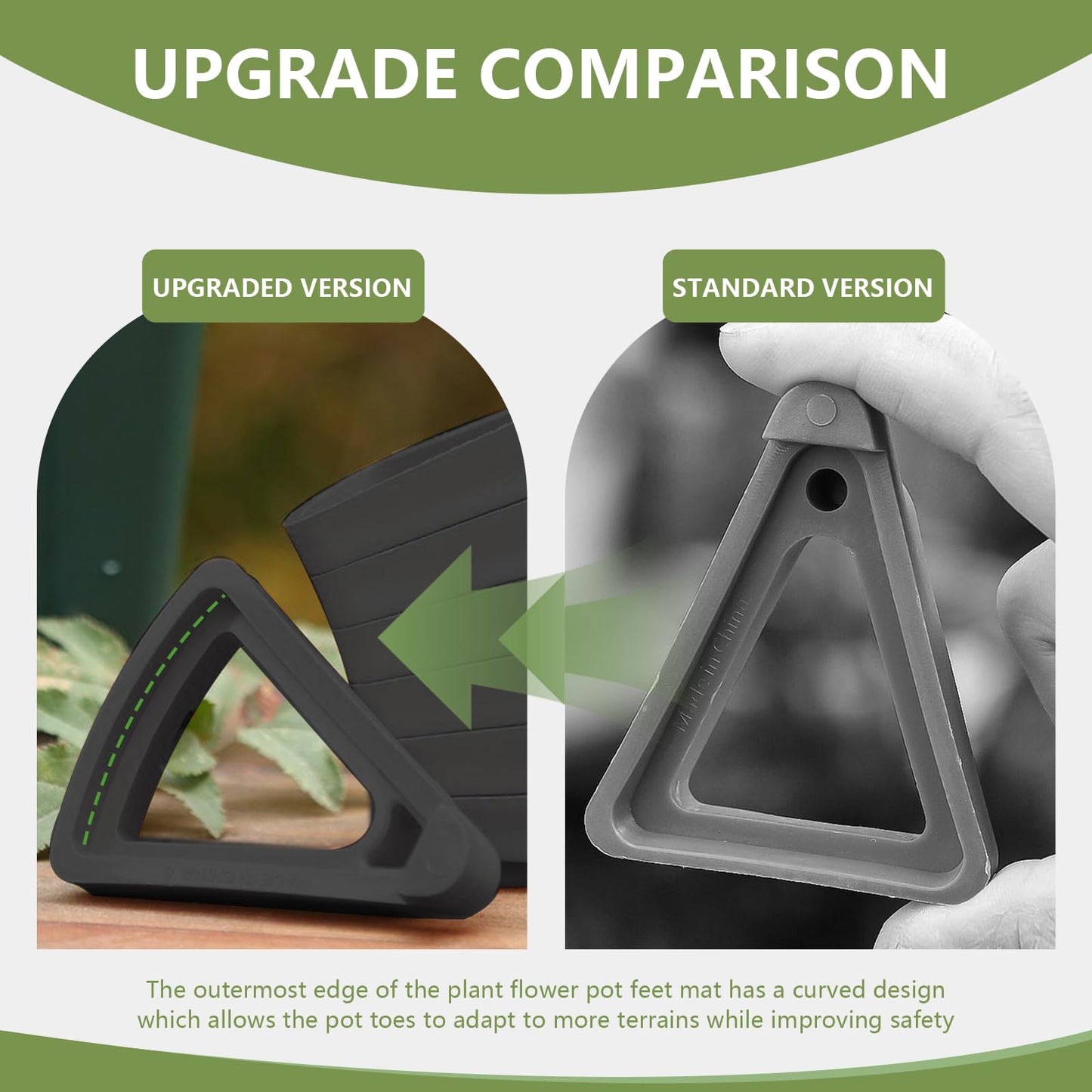 alalalight 24PCS Flower Pot Risers Toes，Invisible Plant Pot Feet for Outdoor Planters，Indoor Secure Compressive Environmental Triangular Lifters Supports (Small Black)