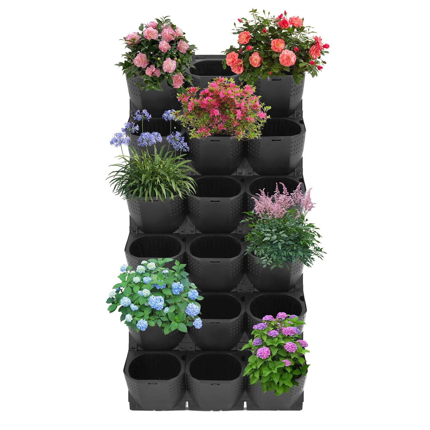 TFCFL Self Watering Wall Planter with 36 Pots,Vertical Garden Planter for Indoor Plants,Wall Mounted Planters Hanging Flower Herbs Vegetables for Patio Outdoor Decor (Black)
