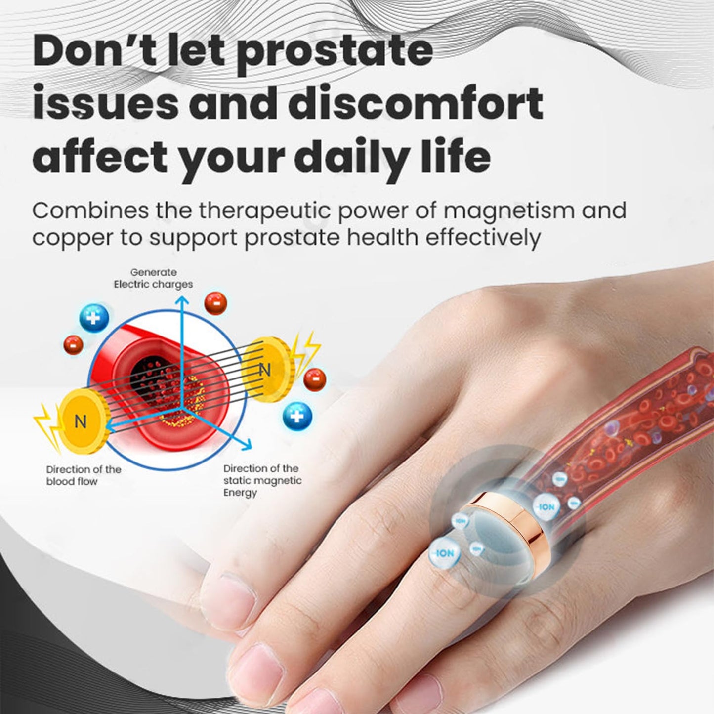 ZVLZVL Ceoerty CopperMag Prostate Therapy Ring, Elegant Ring Band in Solid Copper, Sporty Copper Ring for Fingers Thumb, Adjustable Copper Jewelry Gift (Rose Gold)