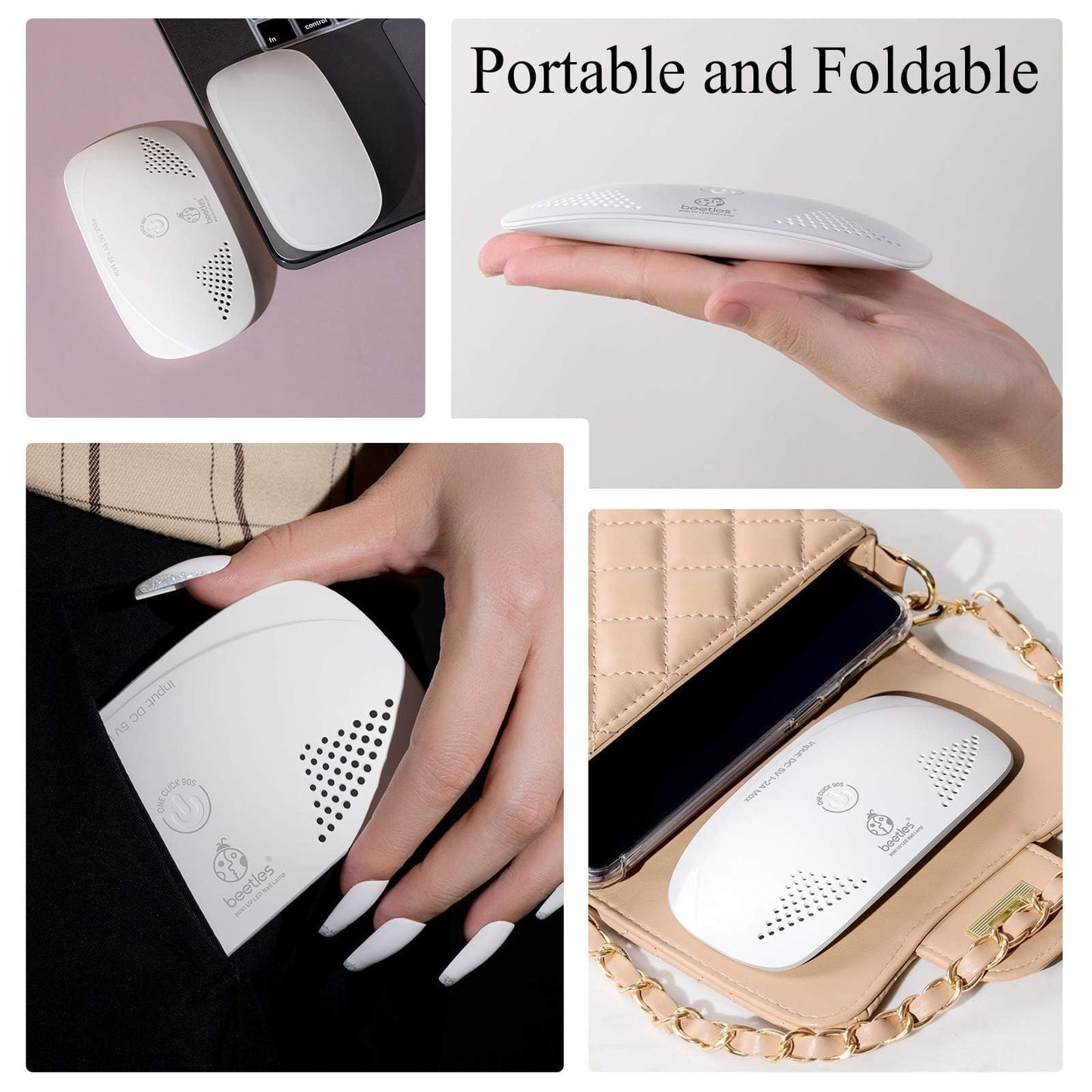 Beetles Uv Light for Nails Mini Nail Lamp Poly Nail Gel Curing Lamp Nail Gel Portable UV Led Nail Light for Gel Top Coat Gel Nail Polish Manicure Tool DIY Nail Art