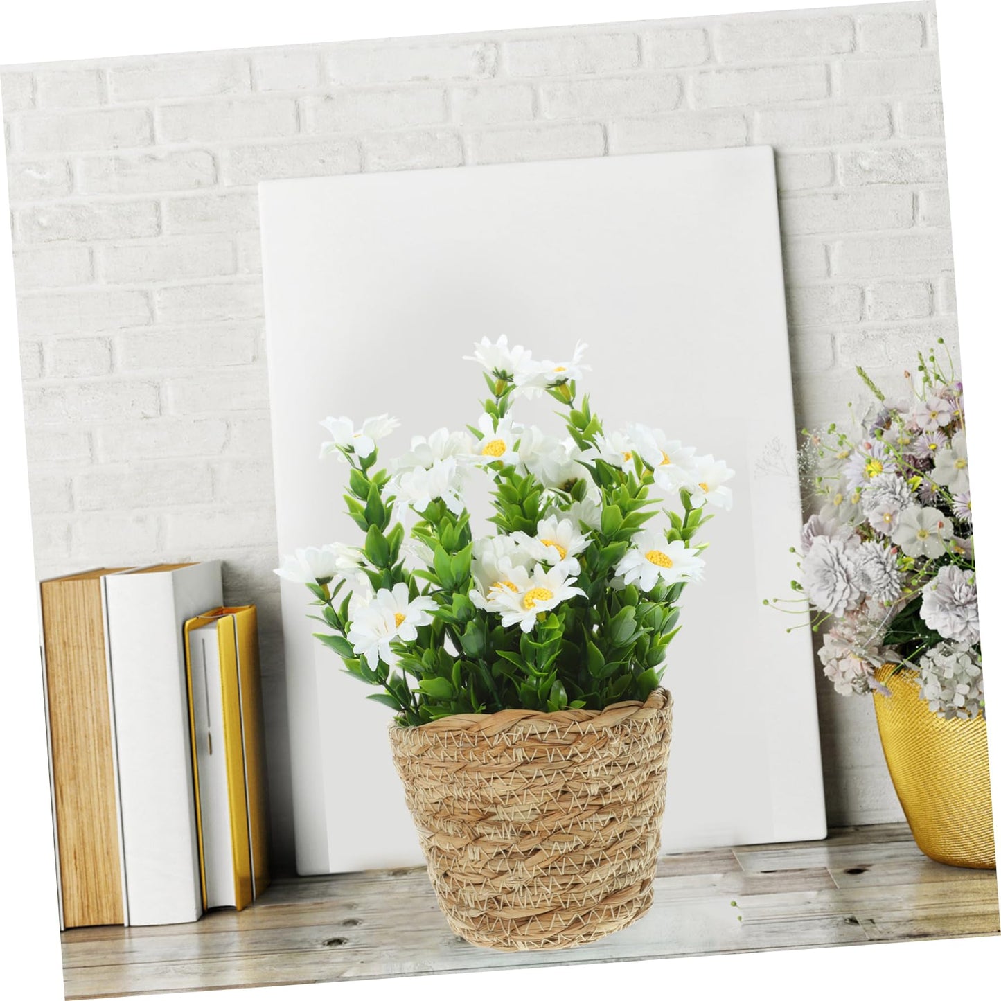 Cabilock Fake Plant Pots Artificial Flowers in Pot Easy to Care for Realistic Decor for Living