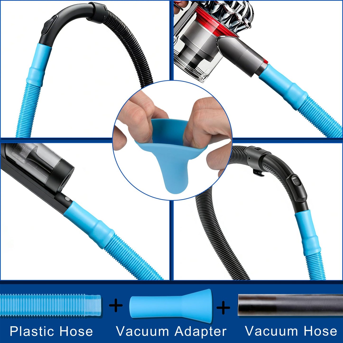 Universal Dryer Vent Cleaner Kit with Vacuum Hose - 4-Piece Lint Brush & Attachment Set for Clothes Dryer, Shop Vac Accessories, Lint Trap Cleaner & Home Maintenance Tools