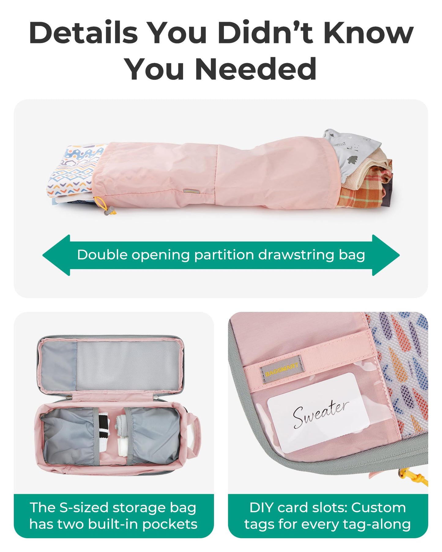 BAGSMART Compression Packing Cubes for Travel, Lightweight Luggage Organizer Bags, Durable Space Saver Bags Travel Essentials, 6 Set