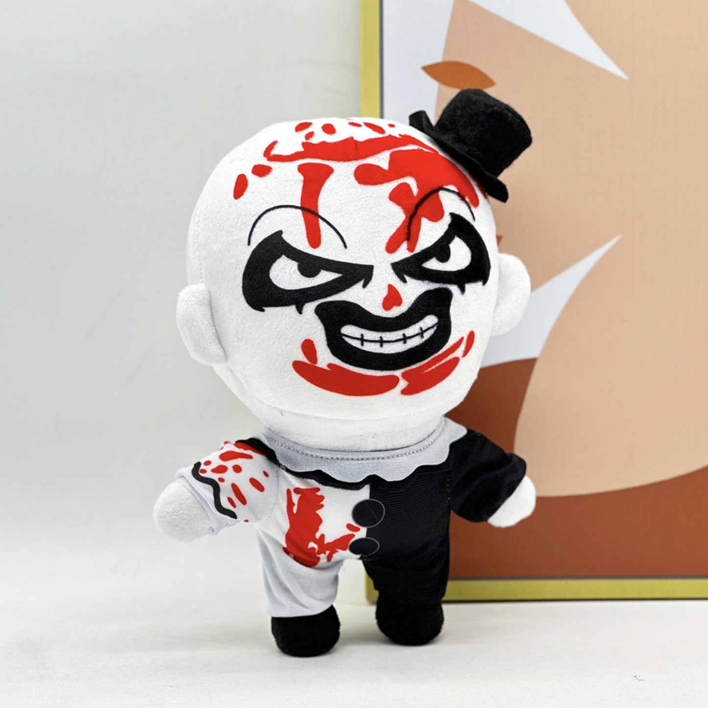 UAZIHEEY Clown Plush Doll Black White Killer Clown Plushies Stuffed Dolls for Birthdays Christmas,A