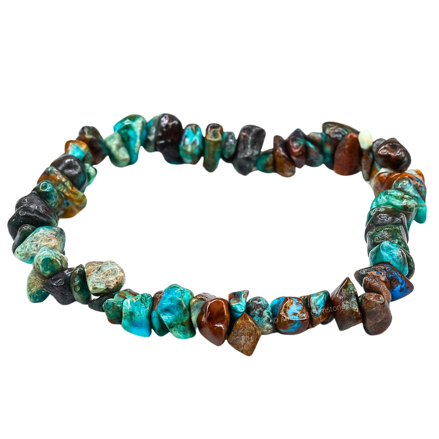 Amazing Gemstone Chips Bracelet (Chrysocolla)