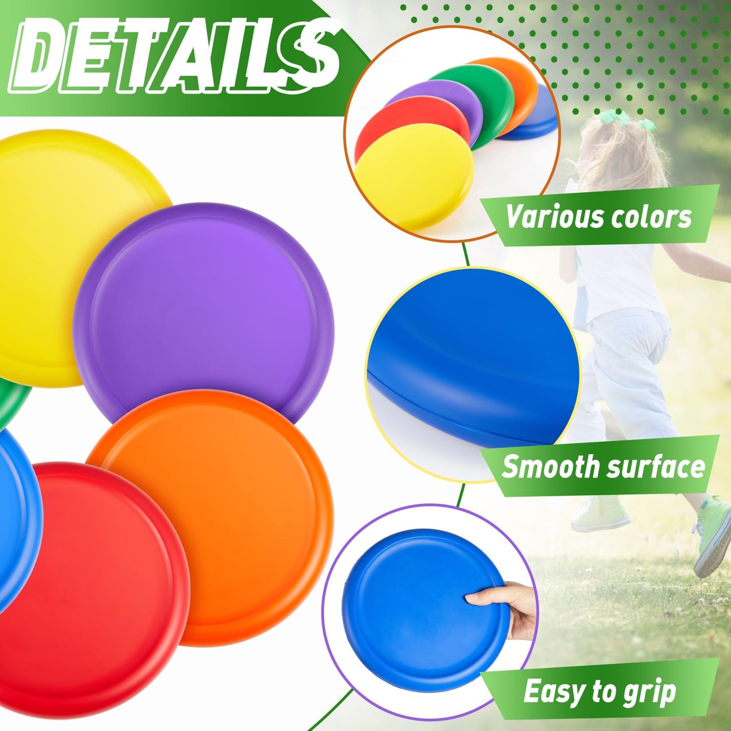 6 Pcs 8 Inch Foam Flying Discs PE Equipment Coated Soft Flying Discs Kid Toy for Physical Education Equipment Elementary School Teaching Beach Outdoor Playing Game Sports Party Supplies, 6 Colors