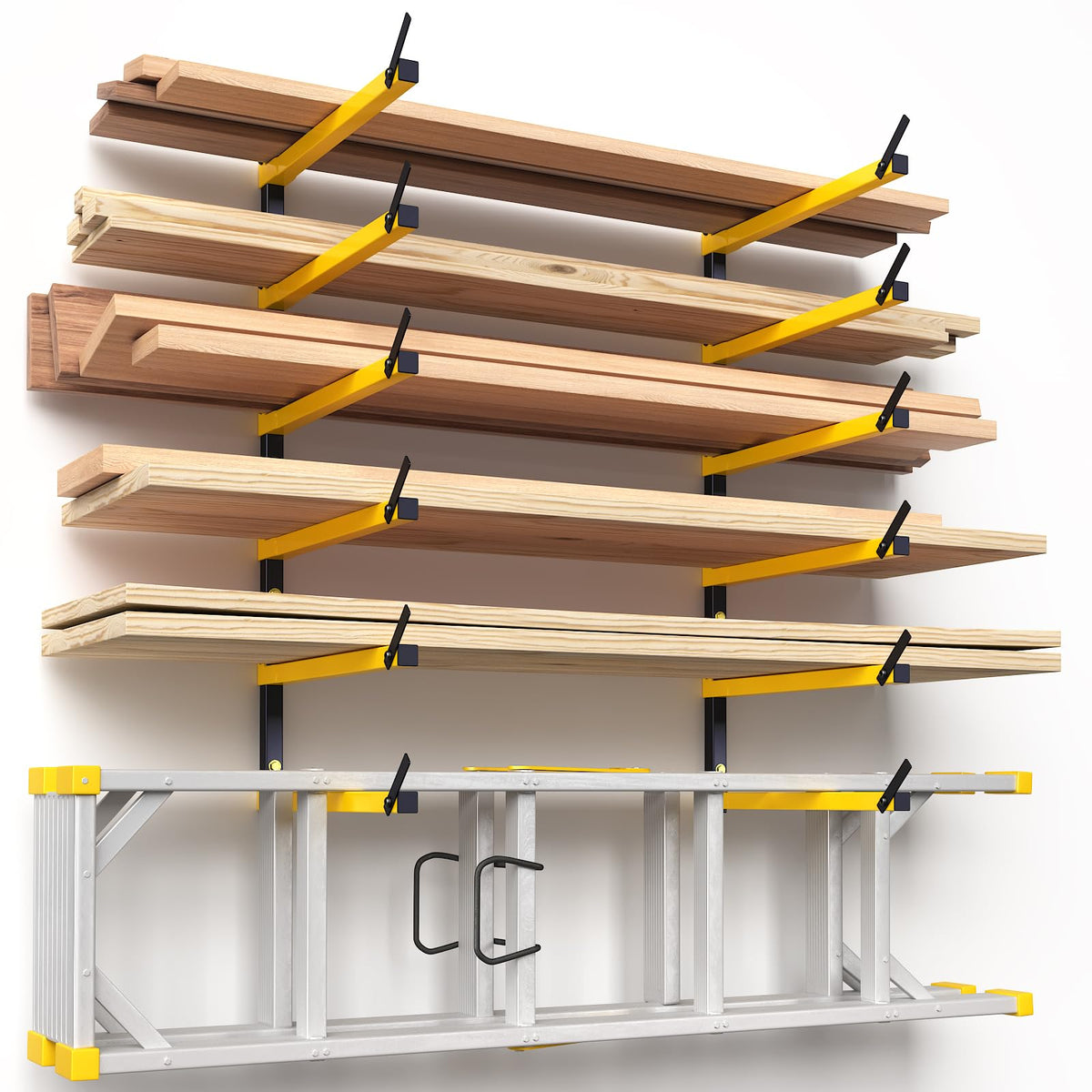 Lumber Storage Rack Folding Wood Storage Racks Wall (2 Count)