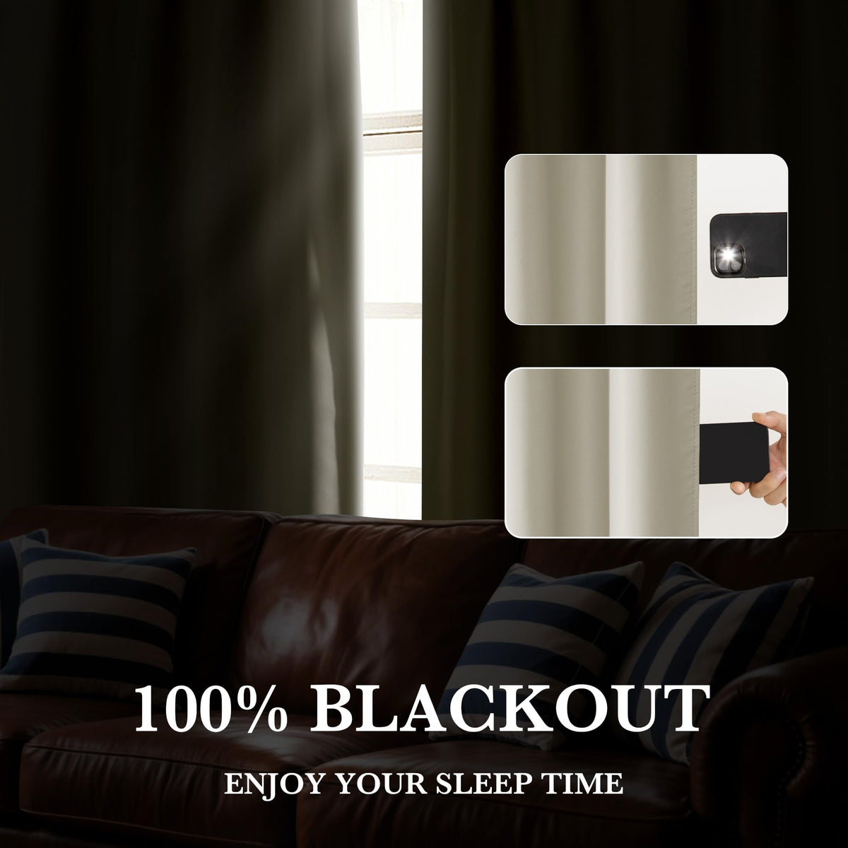 100% Blackout RV Camper Curtains (2 Count)