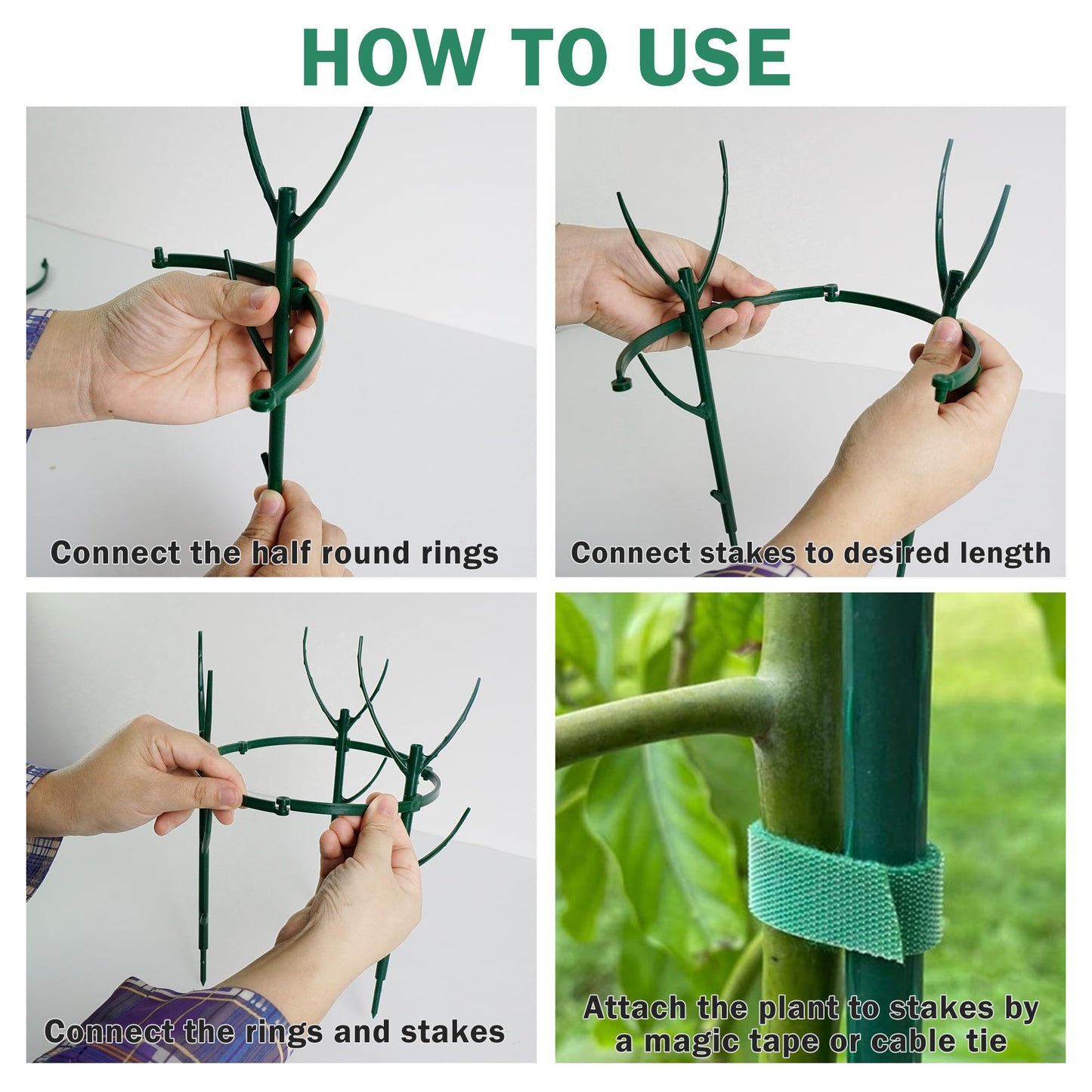 10 Pack Stackable Monstera Plant Support Stakes, Half Round Climbing Plant Pole Sticks Structures for Indoor/Outdoor Plants, Garden Accessories for Potted, Pothos, Philodendron & Vine Plants