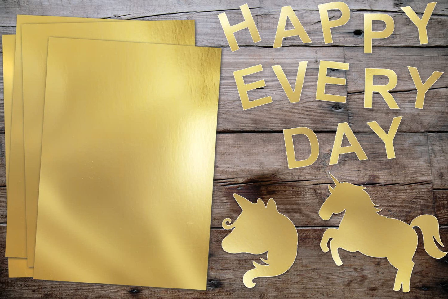 Gold Metallic Cardstock Paper 8.5 x 11 inches 100 Sheets 100lb Cover, Reflective Mirrored Cardstock, for Scrapbook Arts and Craft DIY Projects