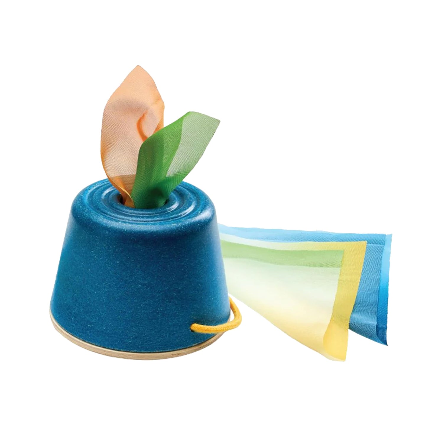 PlanToys® Wooden Baby Tissue Box Toy for Infants & Toddlers | Fine Motor Skill Activity with Cloth Pieces | Object Permanence Learning Toy | Montessori Sensory Educational Gift