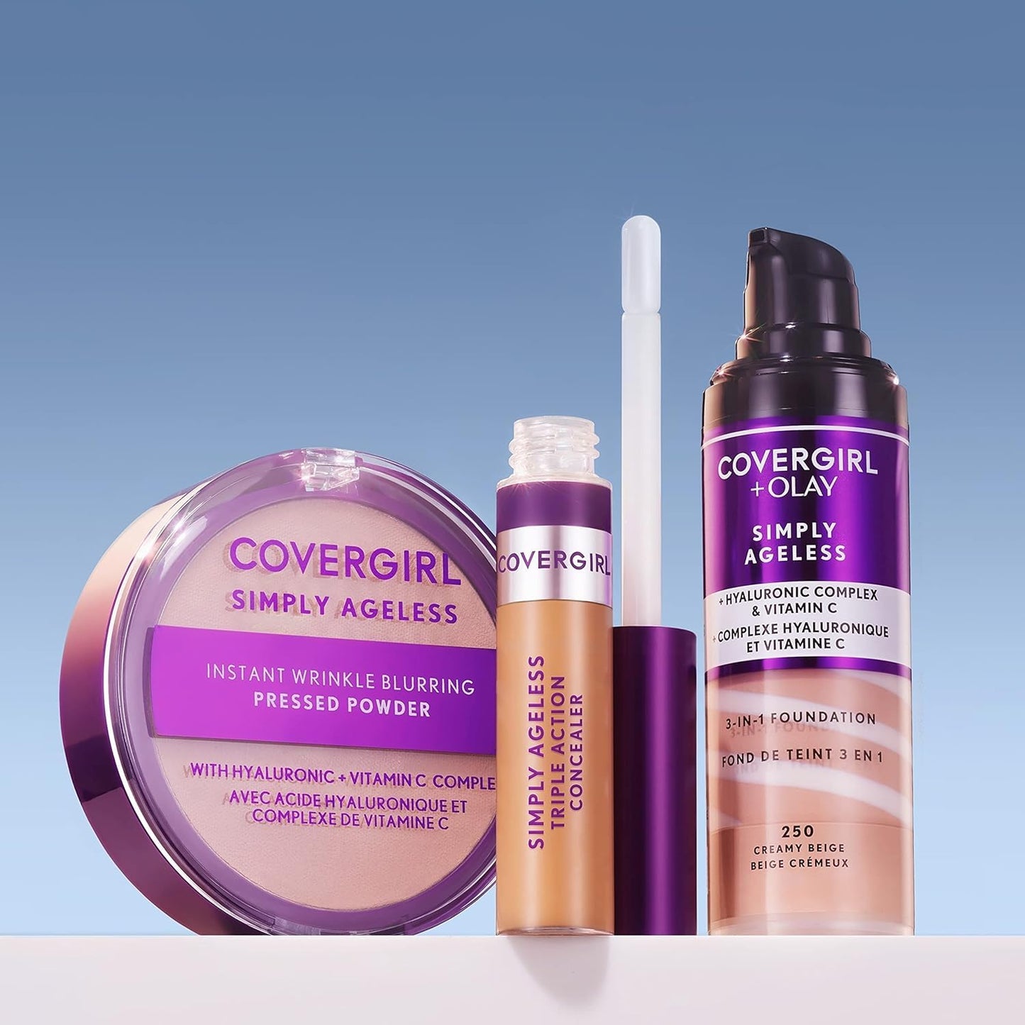 COVERGIRL & olay simply ageless 3-in-1 liquid foundation, nude beige, pack of 2, 1 Ounce