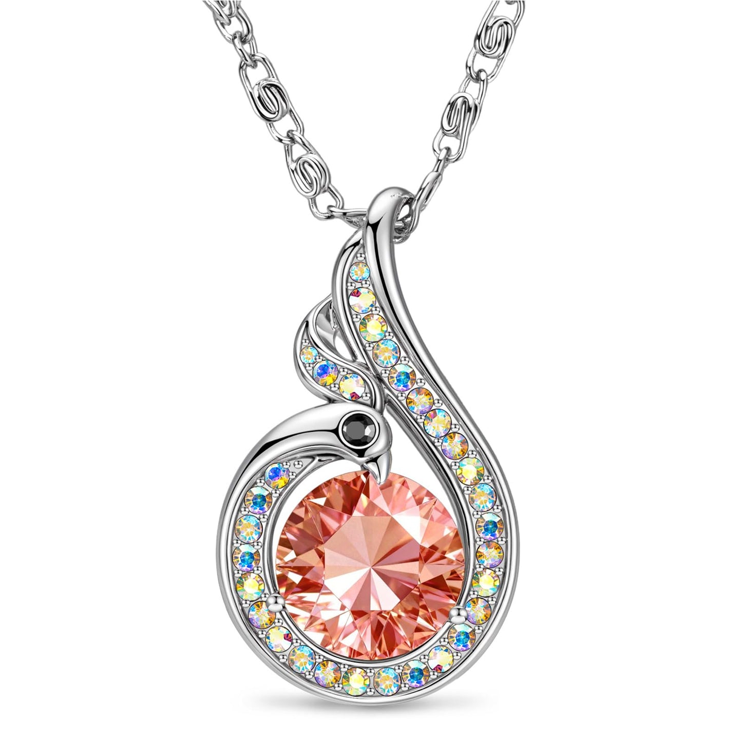 Kate Lynn Phoenix Birthstone Necklaces for Women Pendant Necklace Crystal Jewelry, Birthday Gifts for Women Wife Girlfriend Mothers Day Gift for Mom Daughter Unique Lady Christmas Jewelry Gift for Her, July Birthstone Red Necklace