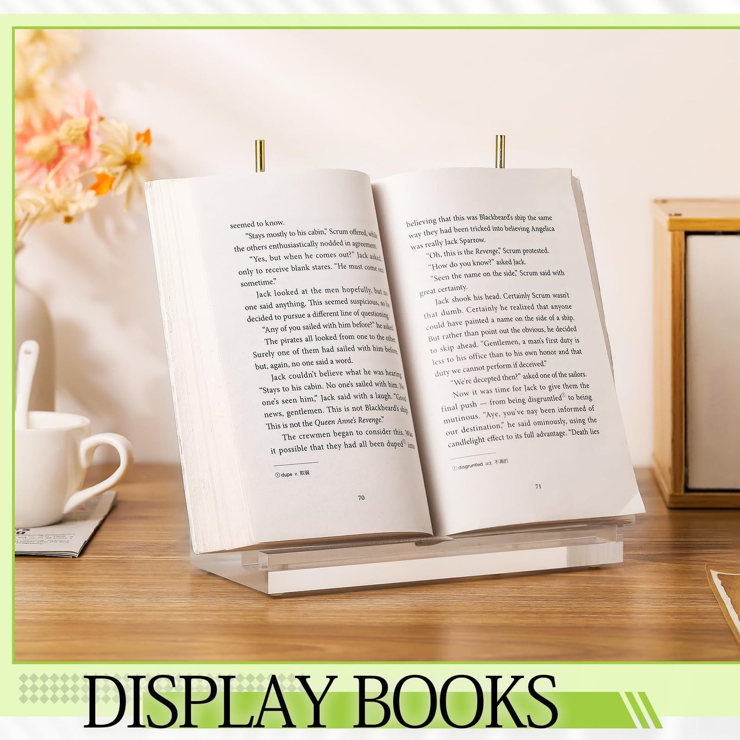 CroBlissful Tabletop Acrylic Display Stand Clear Easel Acrylic Book Display Holder Artwork Storage Rack for Picture Plate Frame Albums Record Magazine Tablet Canvas Board(Gold,7.8 x 3.5 x 7.8 Inch)