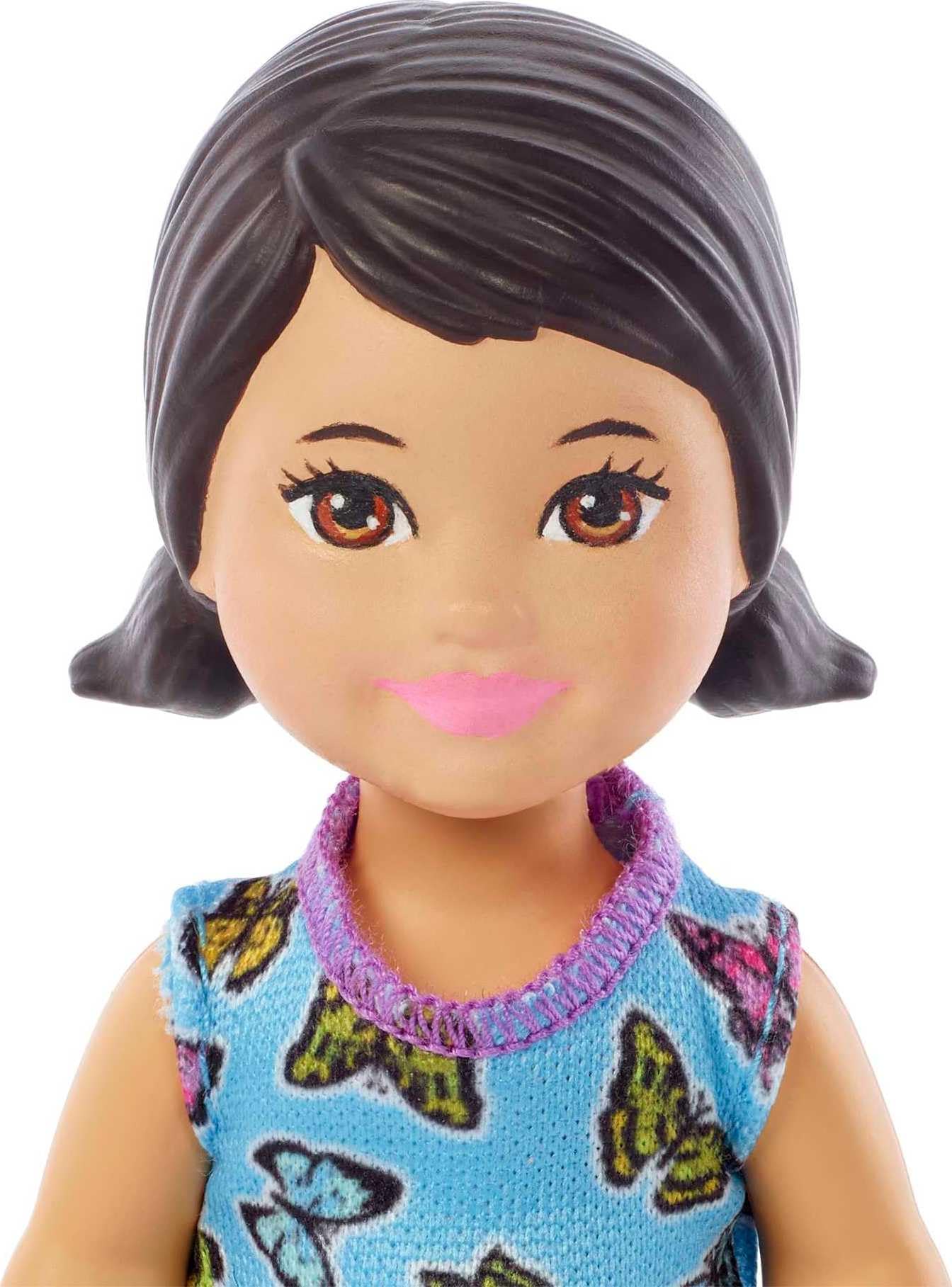 Barbie Skipper Babysitters, Inc. Playset with Brunette Doll in Butterfly Dress, Potty & Bathroom-Themed Accessories